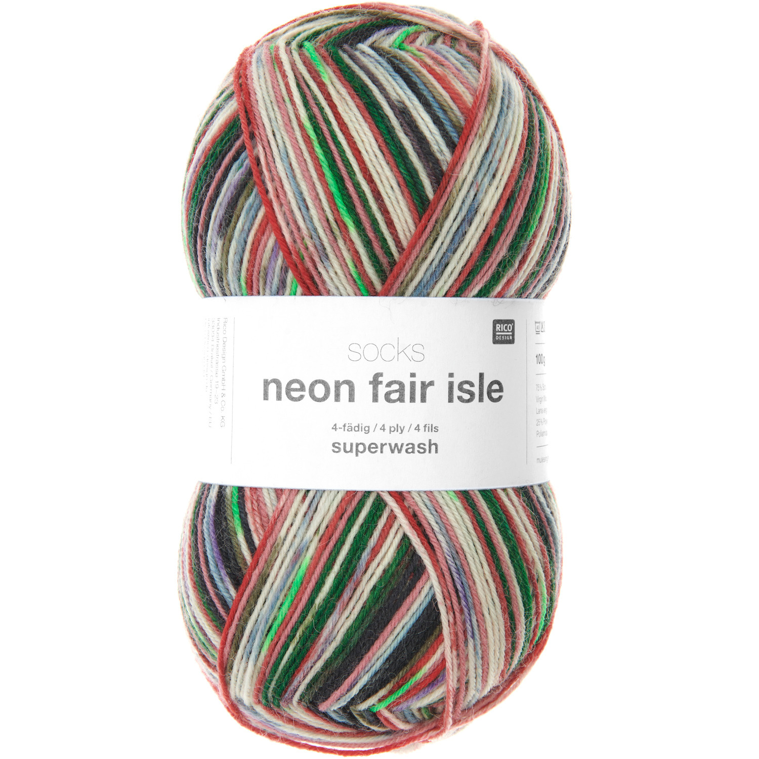 Socks Neon Fair Isle 4-fädig Socks Neon Fair Isle 4-fädig