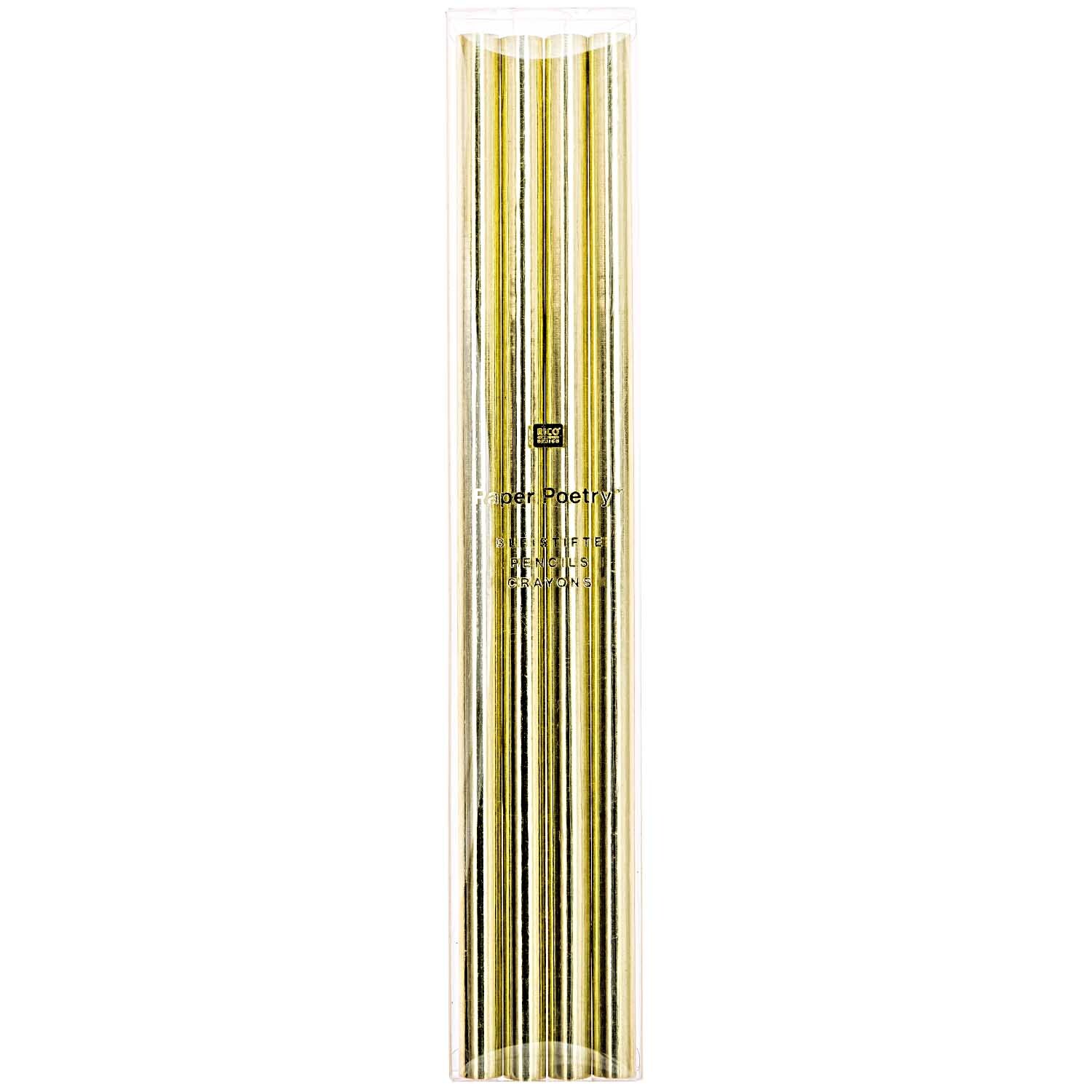 Bleistifte 17,5cm 4 Stück Farbe Gold von Rico Design Bleistifte 17,5cm 4 Stück Farbe Gold von Rico Design