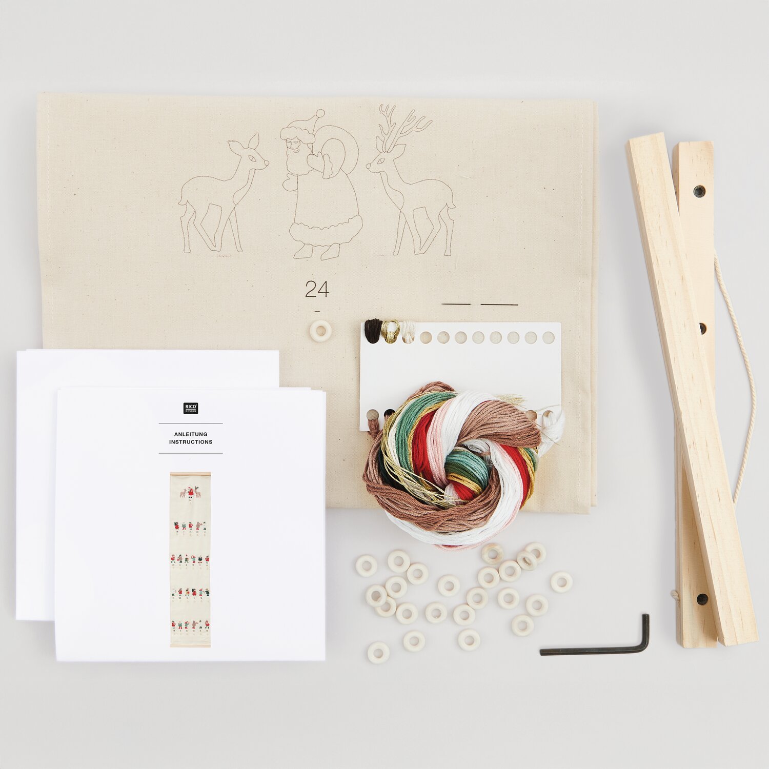 Stickpackung Adventskalender Kinder vorgezeichnet 30x120cm von Rico Design Stickpackung Adventskalender Kinder vorgezeichnet 30x120cm von Rico Design