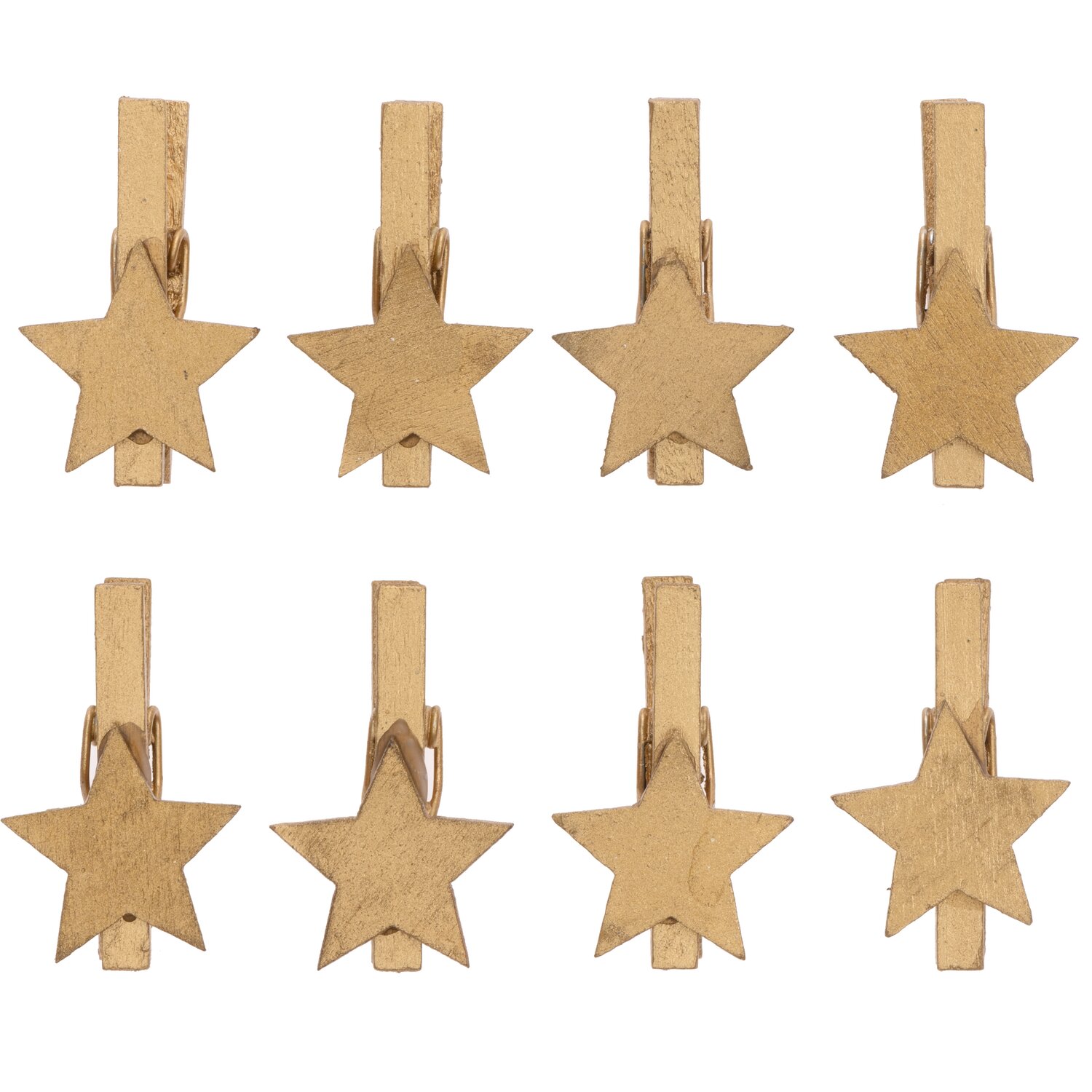 Dekoklammern Stern gold 3cm 8 Stück von Rico Design. Goldene Sternklammern für kreative Dekorationen.