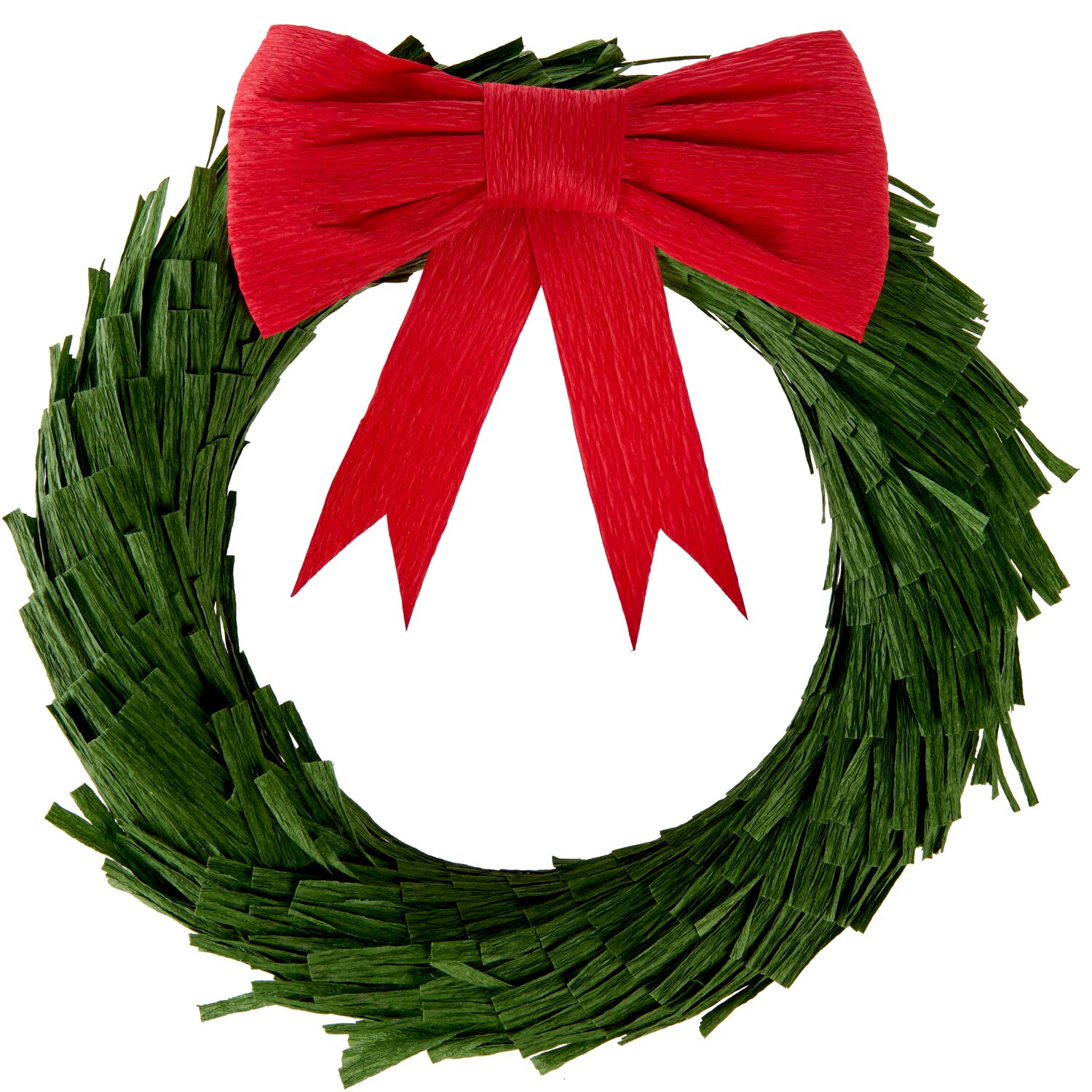  Adventskranz mit roter Schleife Grün Papier Ø24cm von Rico Design