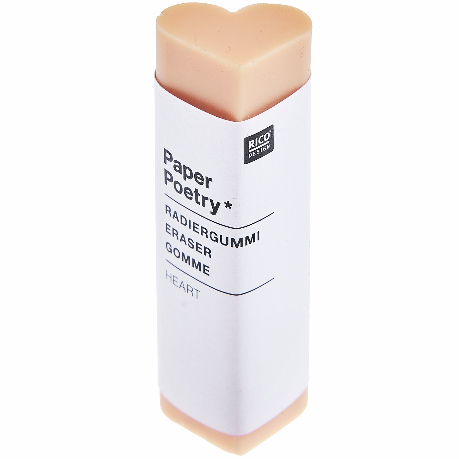 Paper Poetry 3D Radiergummi Herz 21x16x60mm Farbe Peach von Rico Design