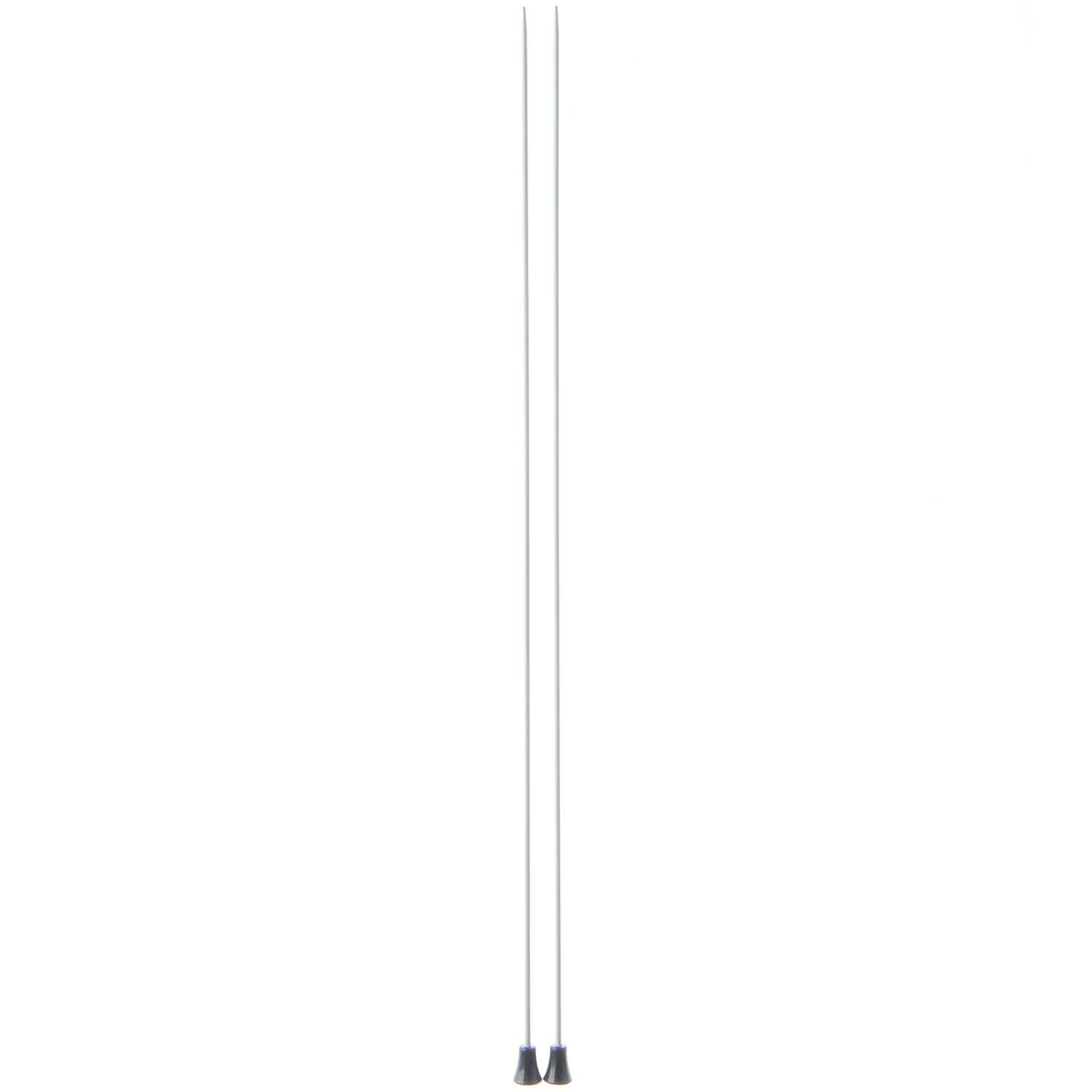 Jackenstricknadeln 30cm Aluminium von Rico Design, silberfarben, lang und schlank, ideal zum Stricken.