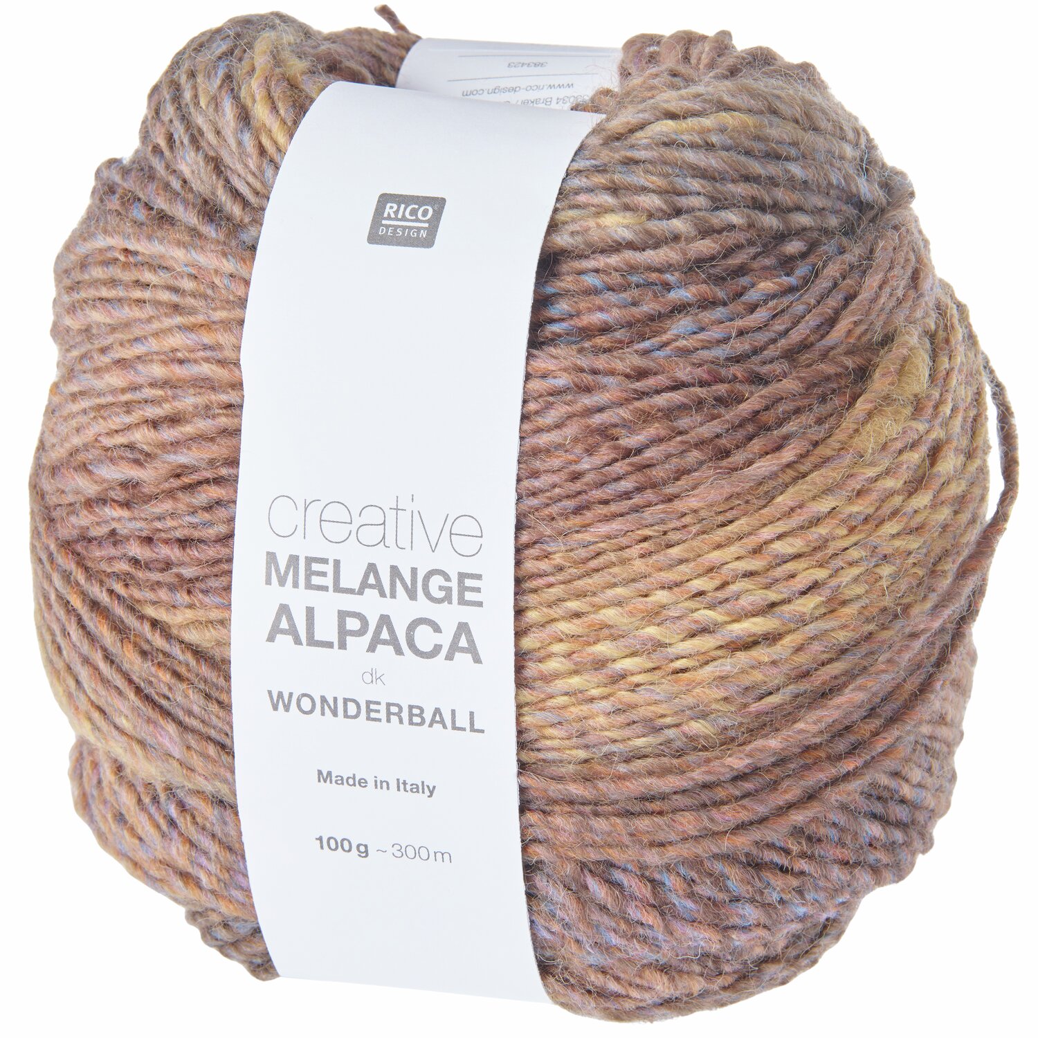 Creative Melange Alpaca Wonderball dk, 100g 300m, mehrfarbiges Garn von Rico Design, ideal für Strickprojekte.