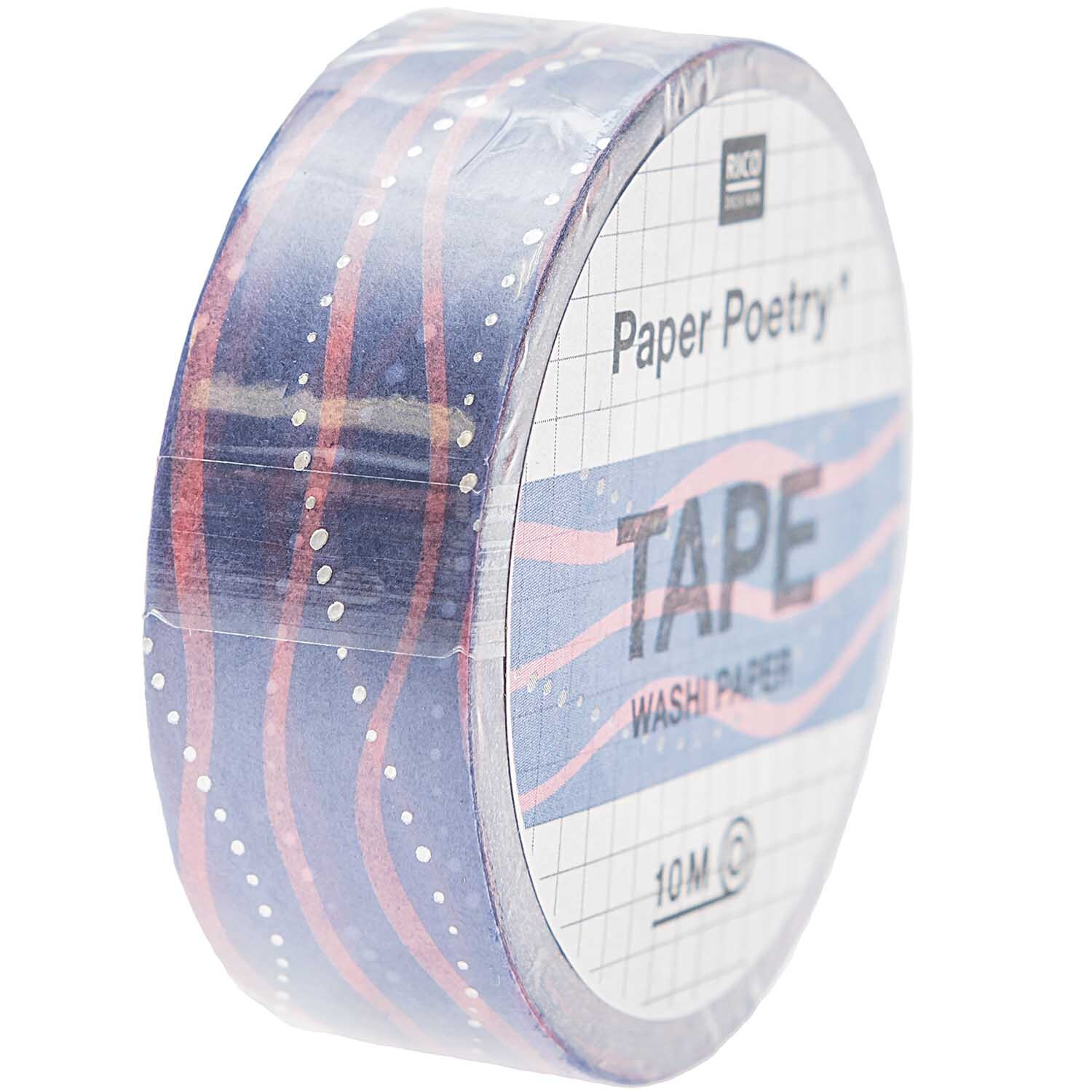 Paper Poetry Tape Mermaid Wellen blau-rosa 1,5cm 10m Paper Poetry Tape Mermaid Wellen blau-rosa 1,5cm 10m