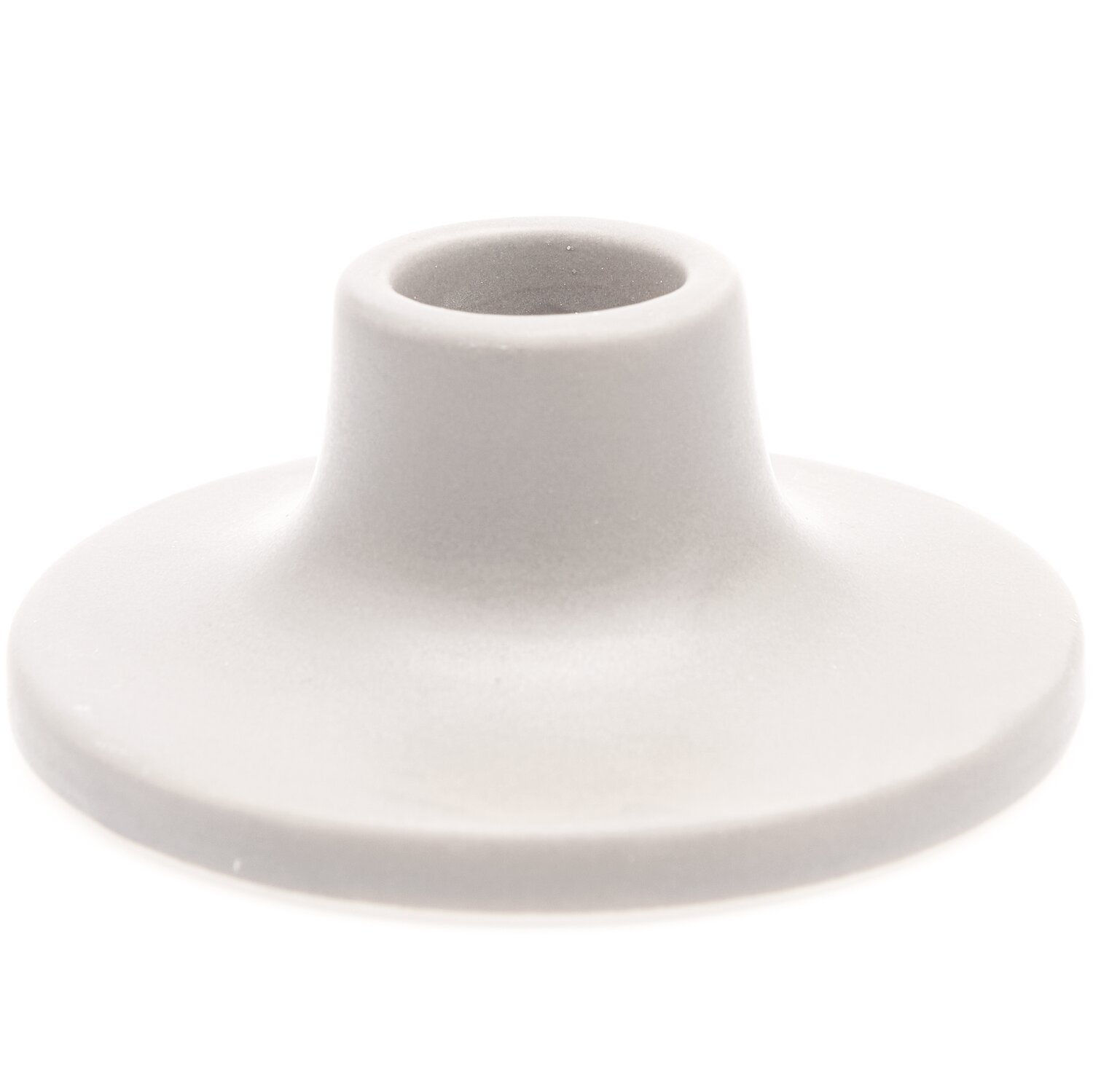 Keramikkerzenhalter 8x8x3,5cm in elegantem Weiß von Rico Design, ideal für stilvolle Dekoration.