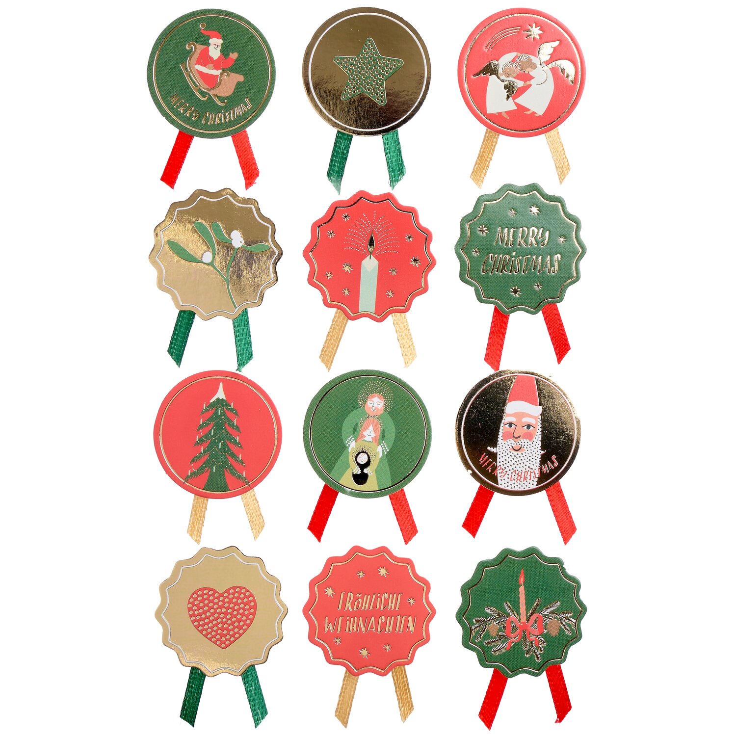 Paper Poetry 3D Sticker Advent Medaillen Merry Christmas 1 Bogen von Rico Design
