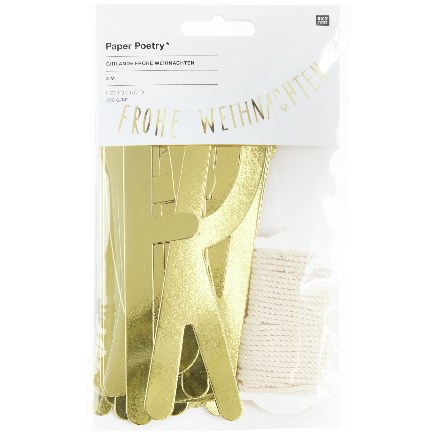 Paper Poetry Girlande Frohe Weihnachten 3m von Rico Design