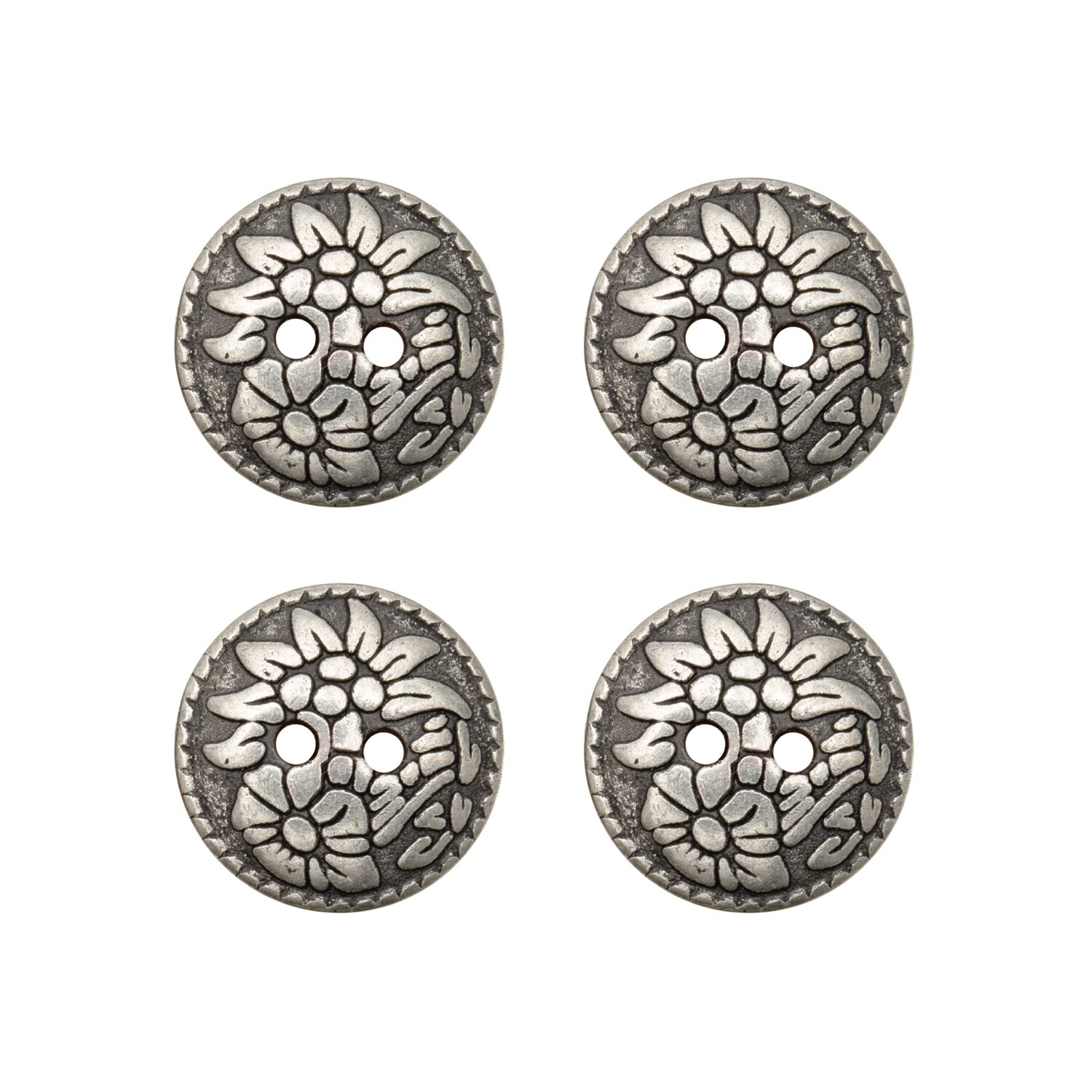 Trachtenknöpfe Blumen 1,7cm 4 Stück von Rico Design