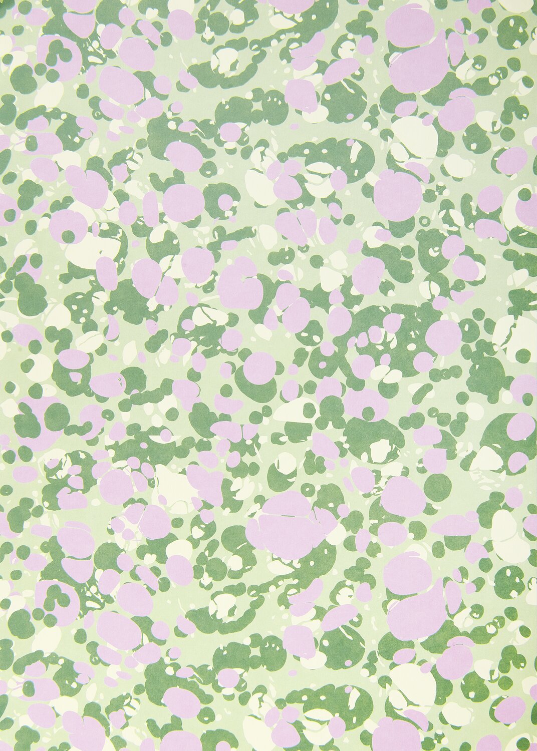 Paper Poetry Motivpapierblock zeigt ein abstraktes Muster in Grün und Rosa auf 21x29,5cm Papier.