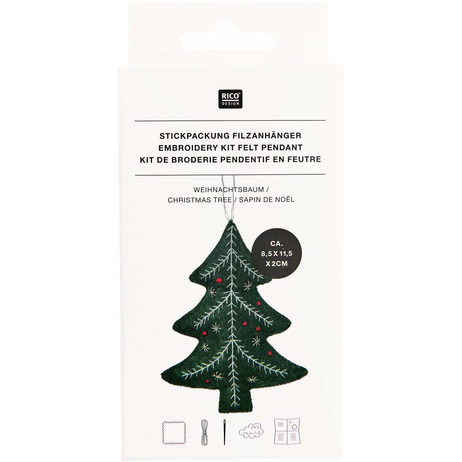 Stickpackung Filzanhänger Weihnachtsbaum von Rico Design