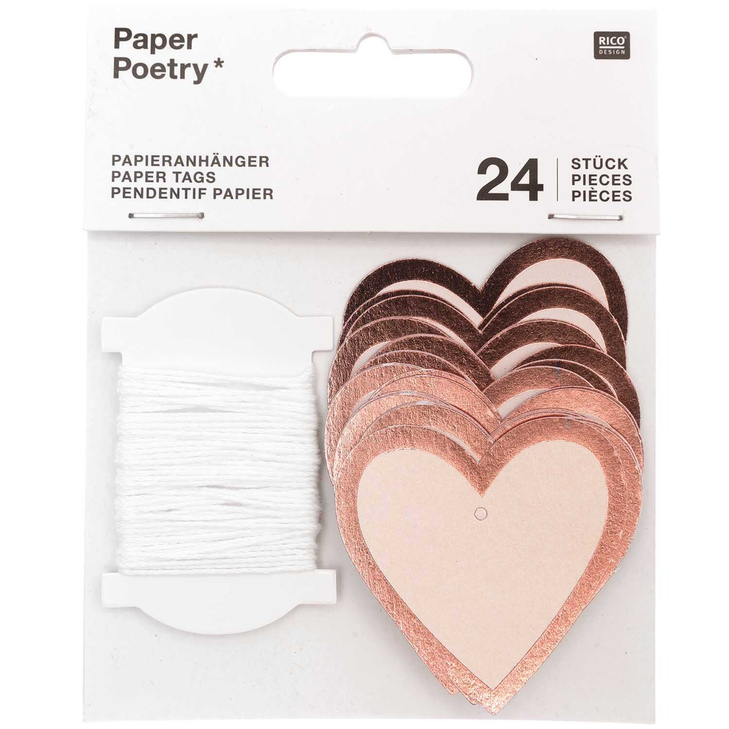Paper Poetry Papieranhänger Herzen M 24 Stück Paper Poetry Papieranhänger Herzen M 24 Stück