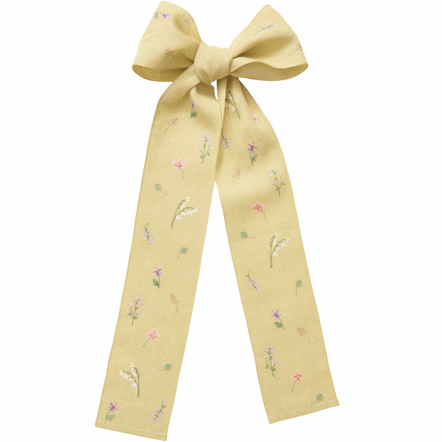 Stickpackung Gezählter Kreuzstich Schleife Wiesenblumen 30x54cm Farbe Salbei von Rico Design