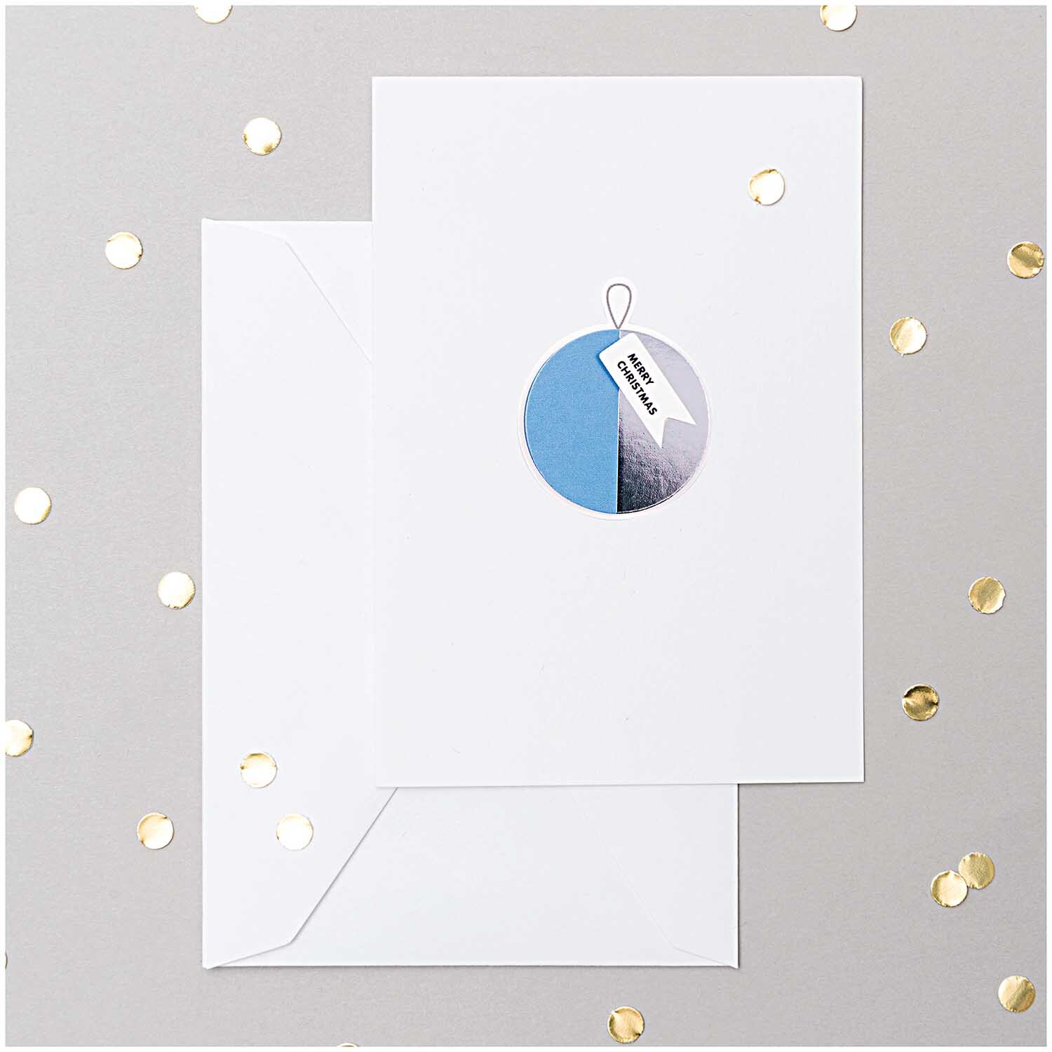 Paper Poetry 3D Sticker Kugeln blau-silber Hot Foil von Rico Design