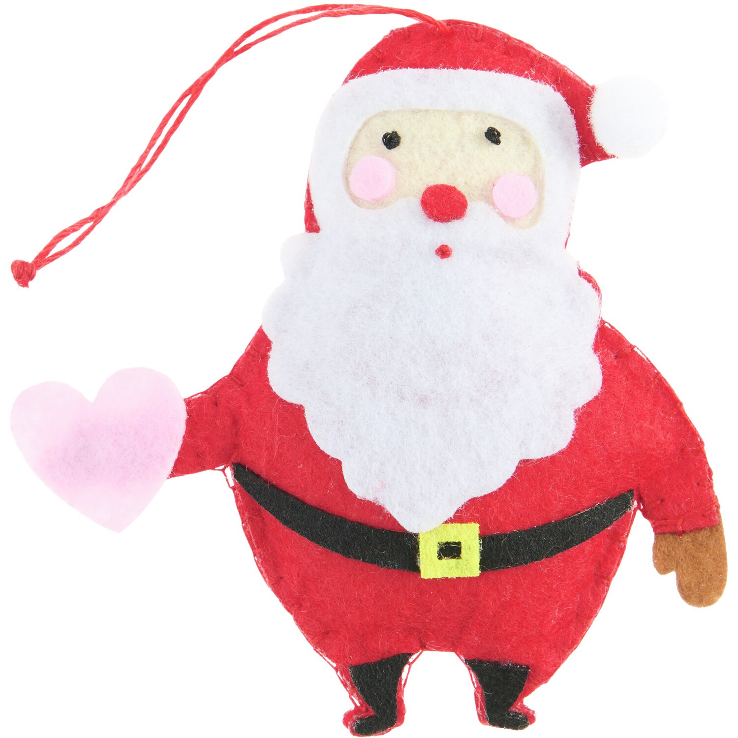 Aufhänger Filz-Weihnachtsmann mit Herz Rot/Weiß 9x9,5x2cm von Rico Design