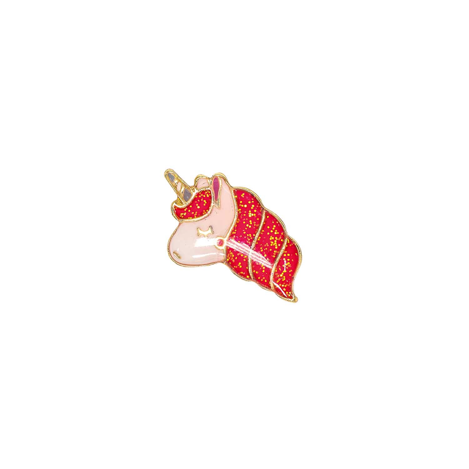 Pin Einhornkopf pink 17x20mm