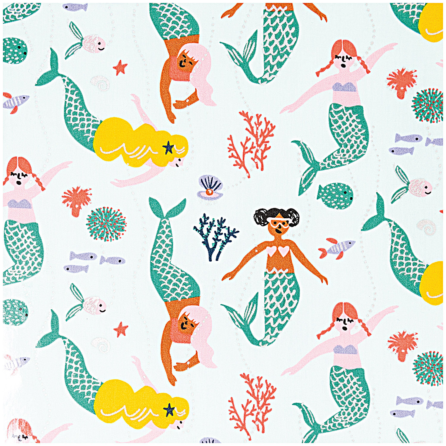 Druckstoff beschichtet Mermaid Meerjungfrau mint-neon Hot Foil 140cm Druckstoff beschichtet Mermaid Meerjungfrau mint-neon Hot Foil 140cm