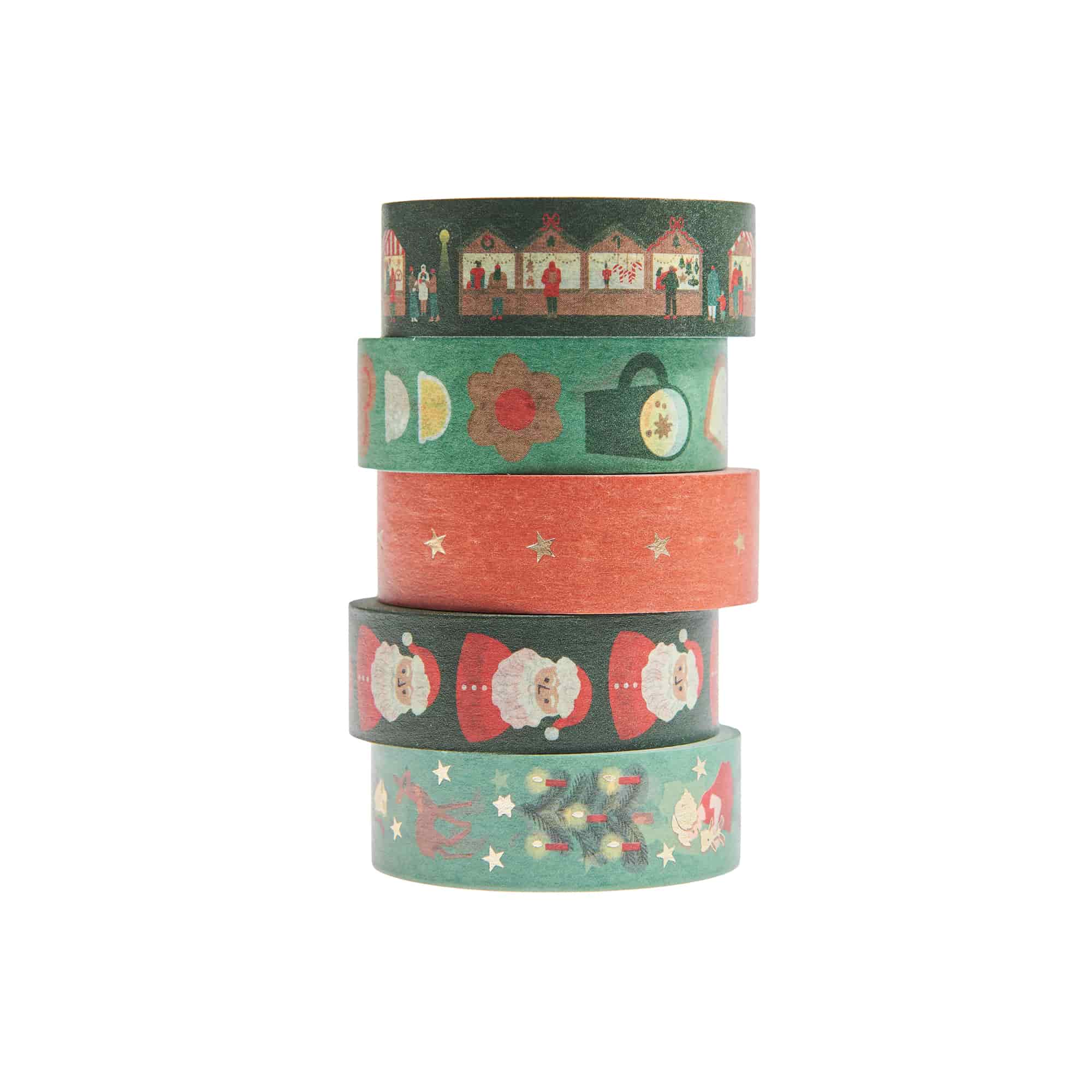 Stapel Washi Tape mit weihnachtlichen Designs