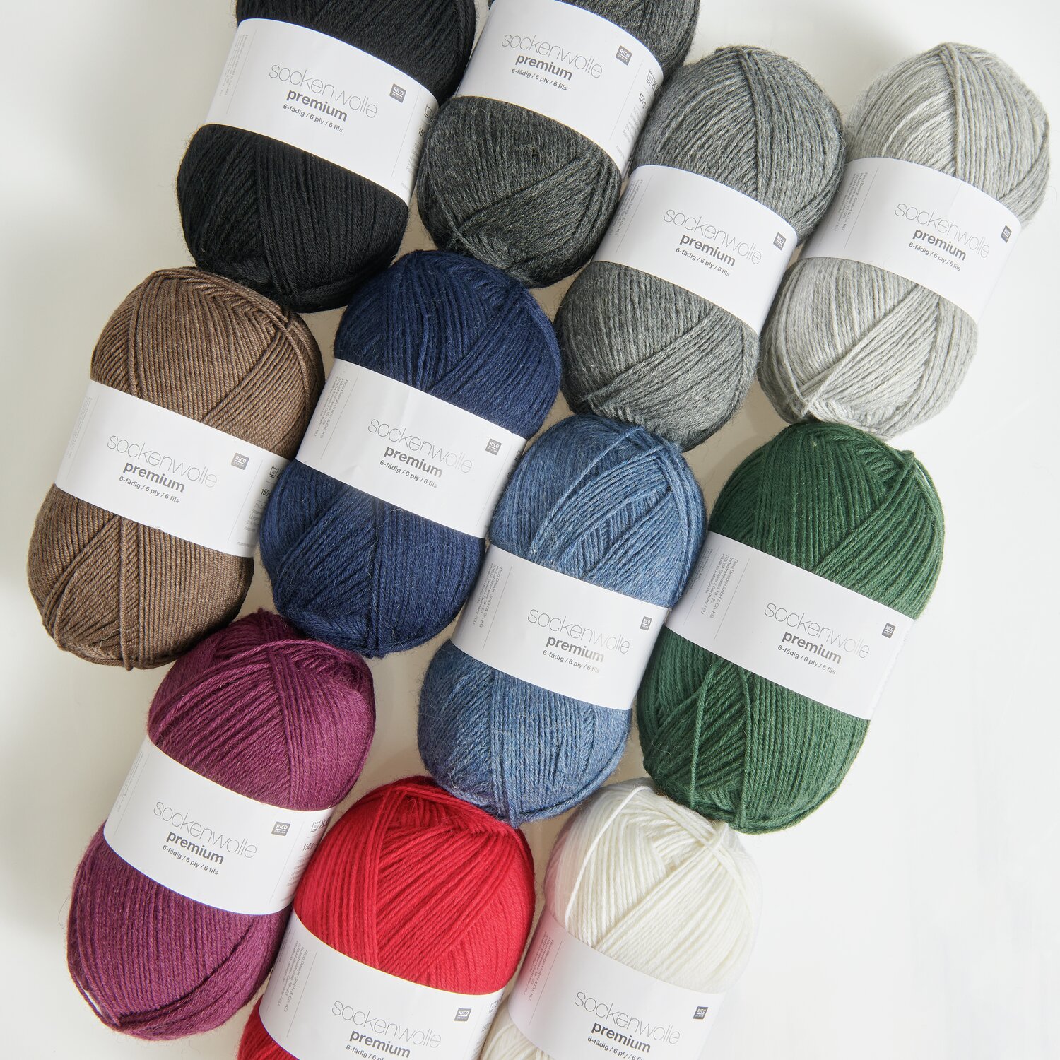 Sockenwolle Premium 6-fädig 150g 380m Farbe Weiß von Rico Design