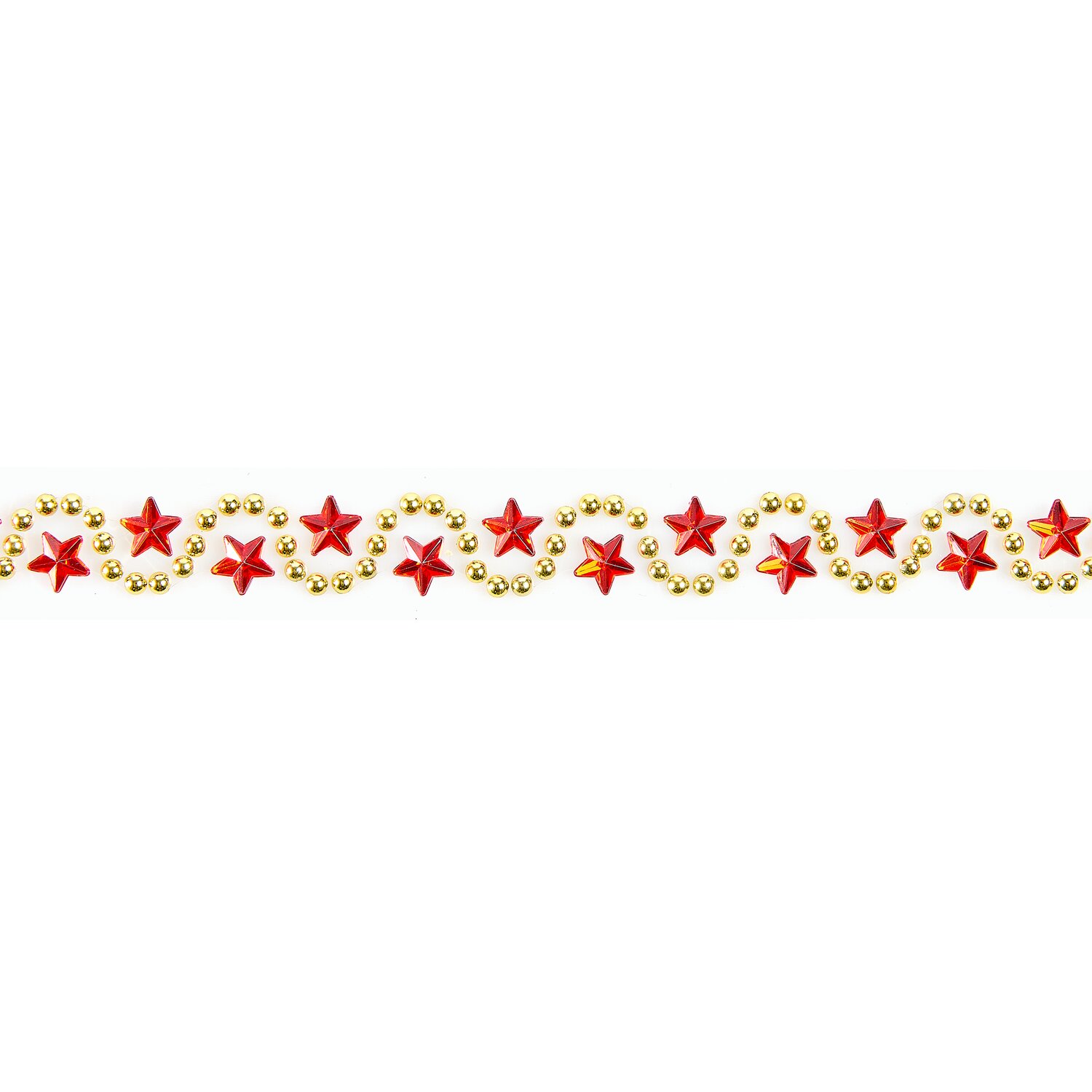 Tape Strass Perlen Sterne Farbe Rot/Gold von Rico Design