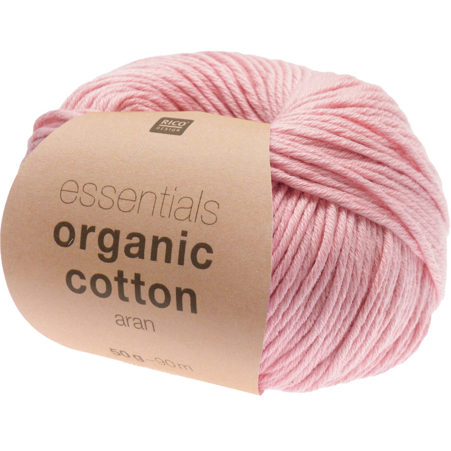 Essentials Organic Cotton aran 50g 90m Farbe Rosa von Rico Design