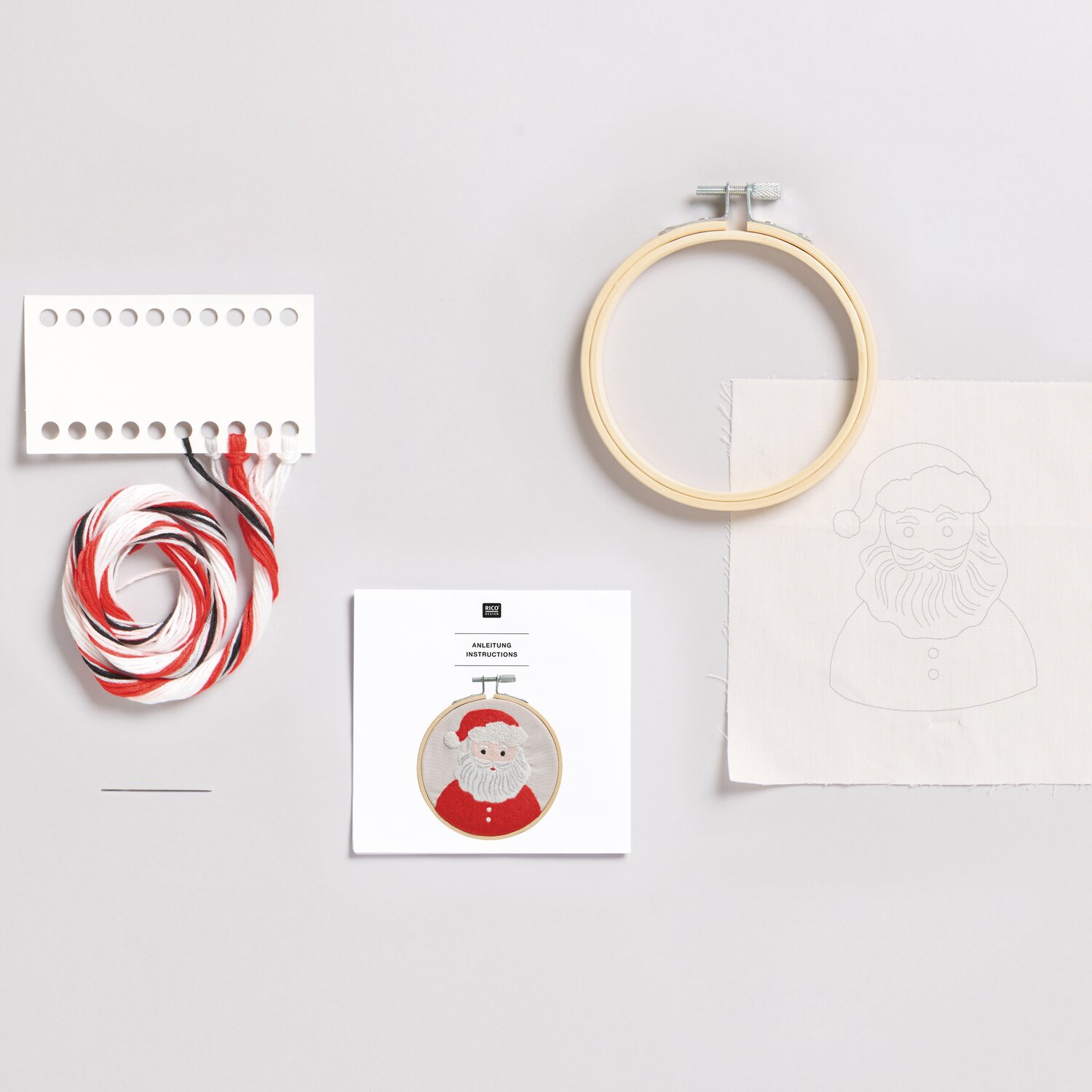 Stickpackung Santa vorgezeichnet Ø10cm von Rico Design Stickpackung Santa vorgezeichnet Ø10cm von Rico Design