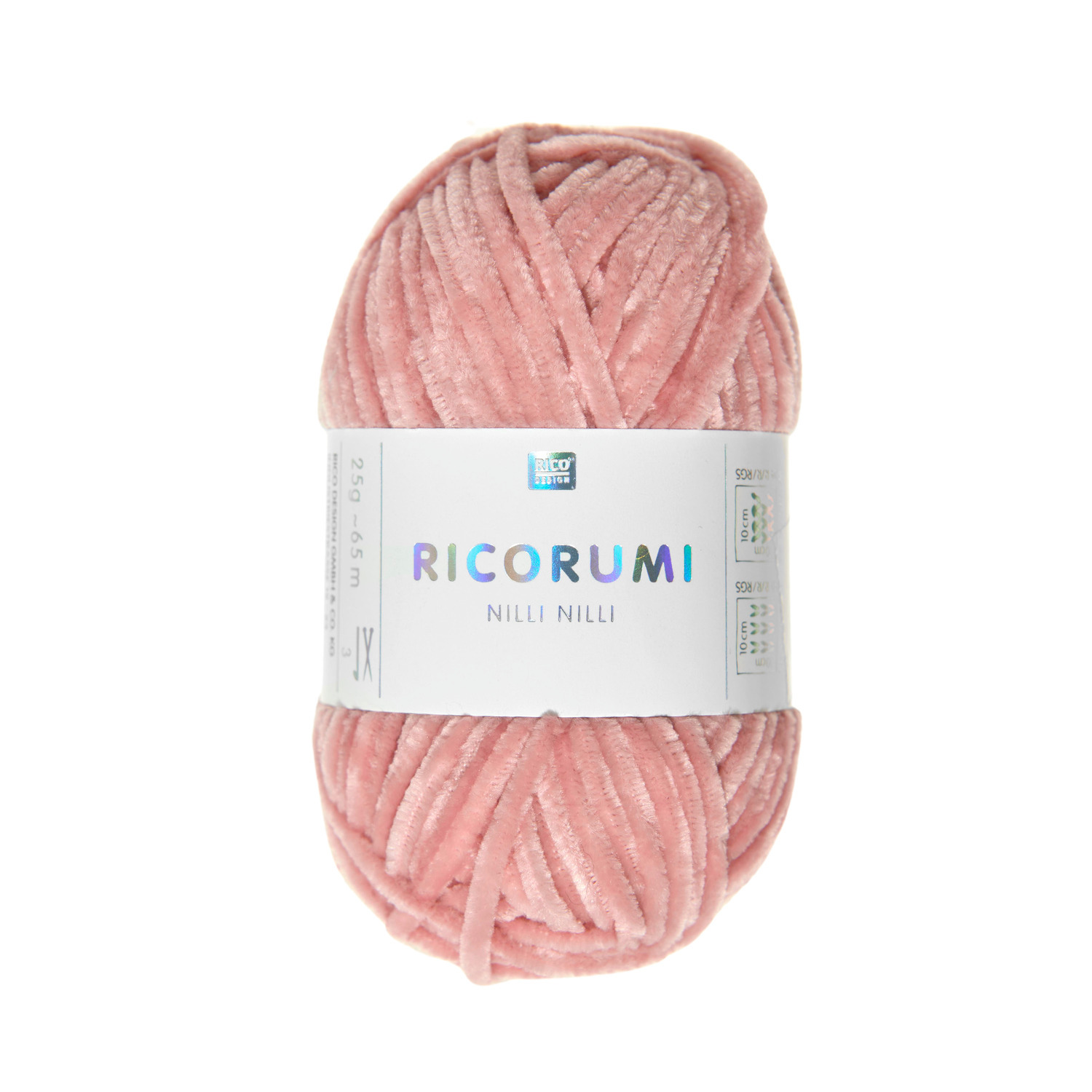 Häkelset Weihnachtsbaum Modell 4 aus Chenillove Sparkle Christmas von Rico Design Ricorumi Nilli Nilli: Weiches Garn in Lachsfarbe, 25g, ideal für kreative Strickprojekte.