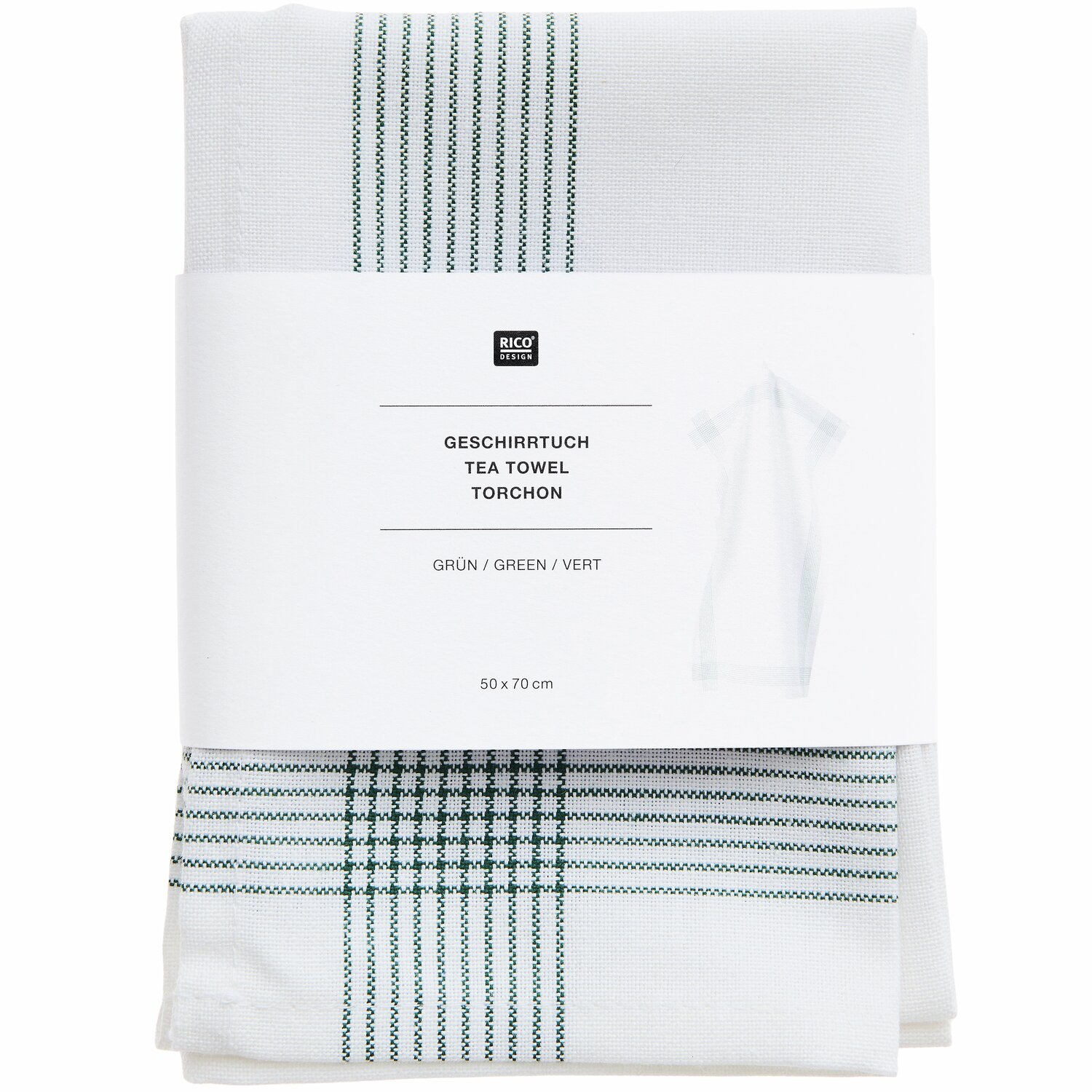 Geschirrtuch 50x70cm Farbe Grün von Rico Design