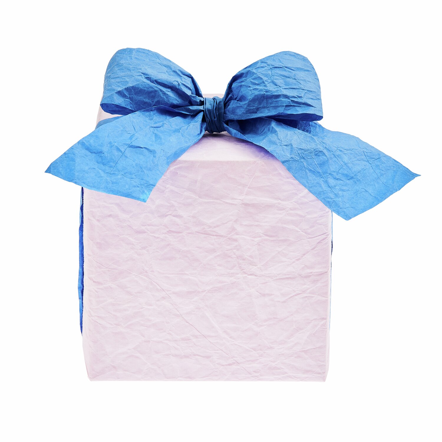 Knitter Papierbänder 3 Stück: Geschenk mit blauem Band, ideal für kreative Verpackungen.