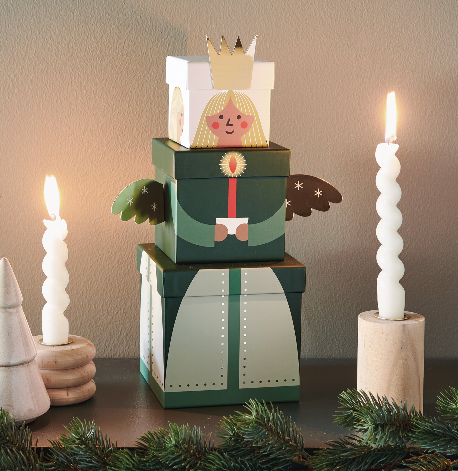 Geschenkboxen-Set Engel 6-teilig von Rico Design