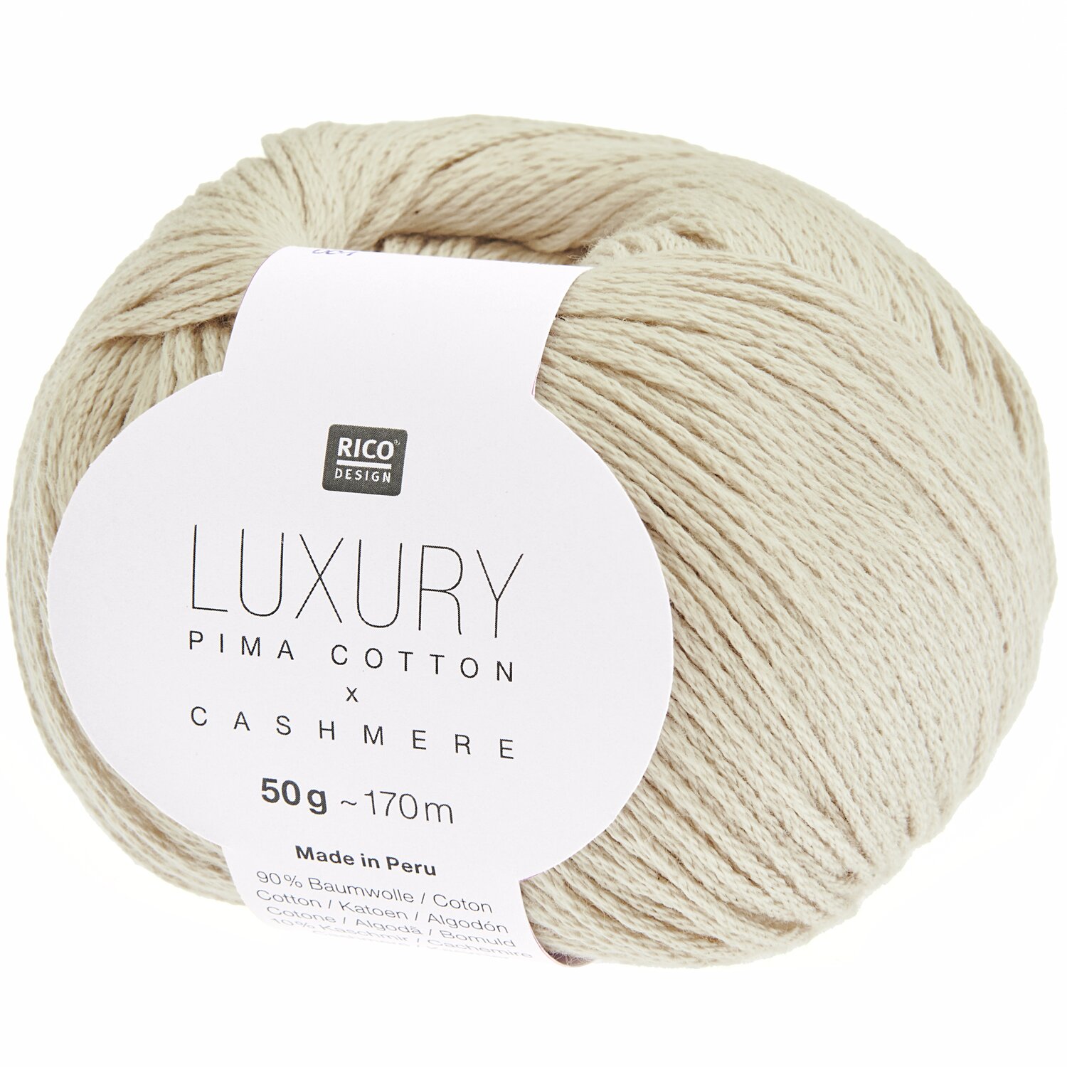 Luxury Pima Cotton x Cashmere 50g Farbe Sand von Rico Design
