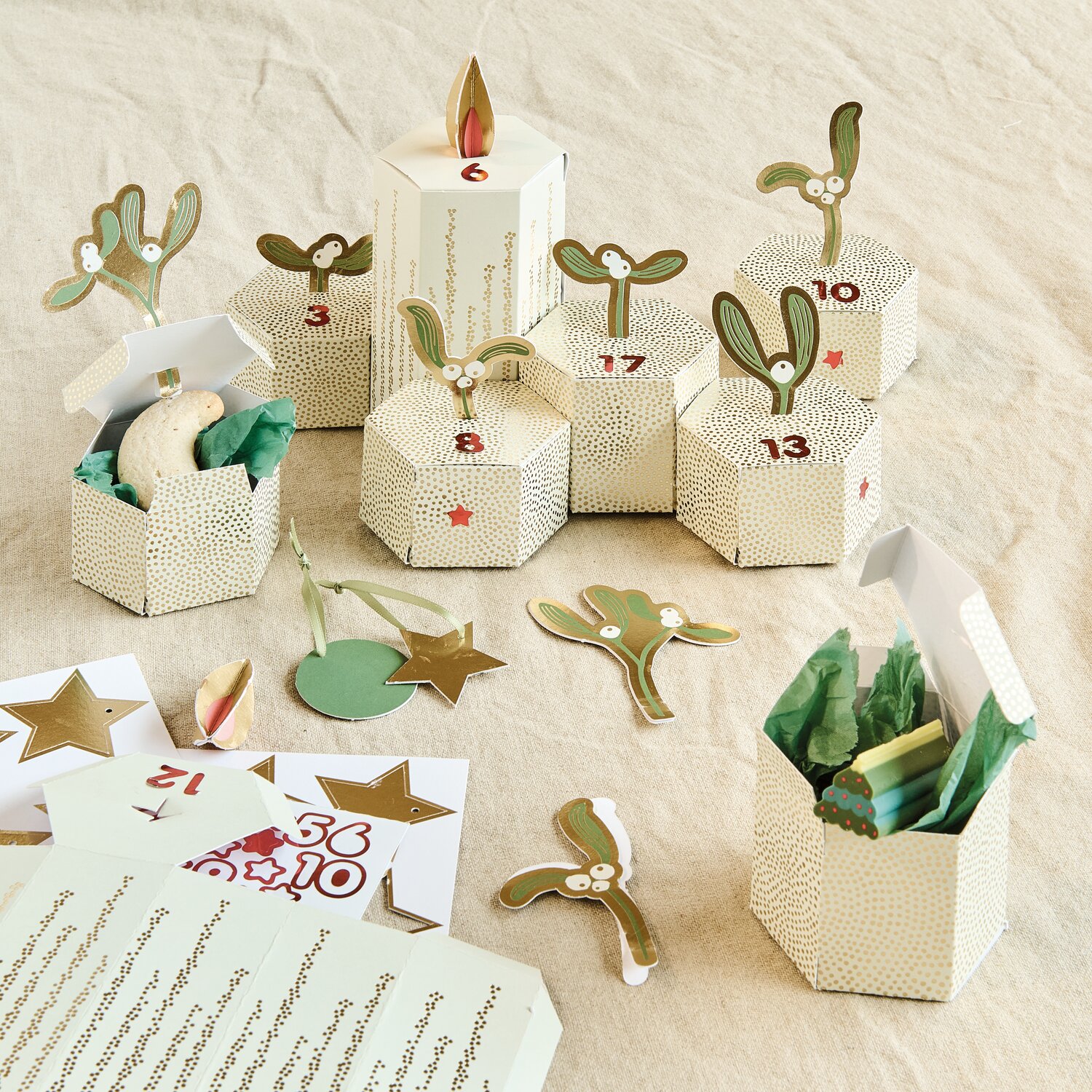 Adventskalender Bastelset Mistelzweige von Rico Design