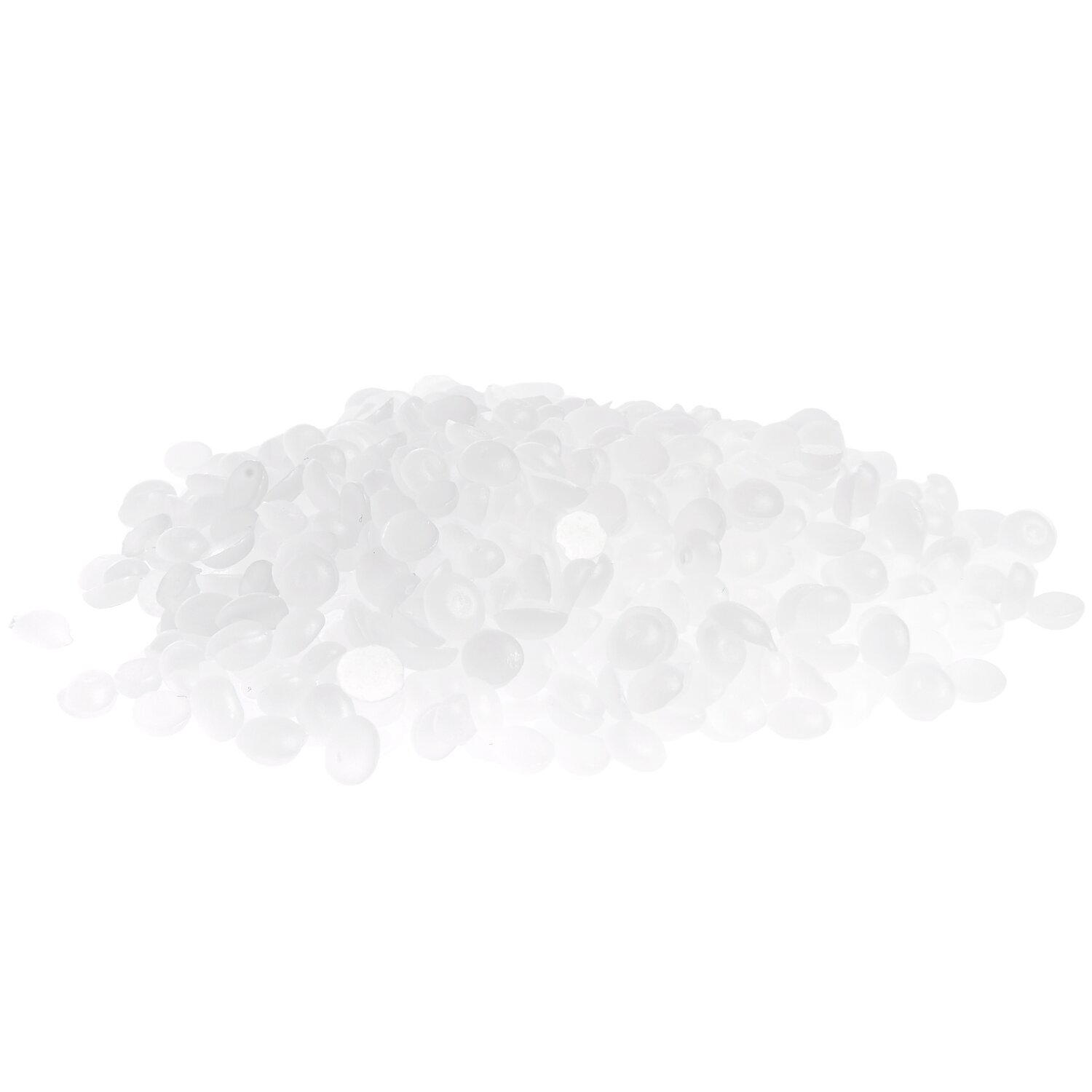 Kerzenwachs Pastillen, 1000g, von Rico Design. Weiße Wachspastillen auf weißem Hintergrund, ideal für Kerzenherstellung.