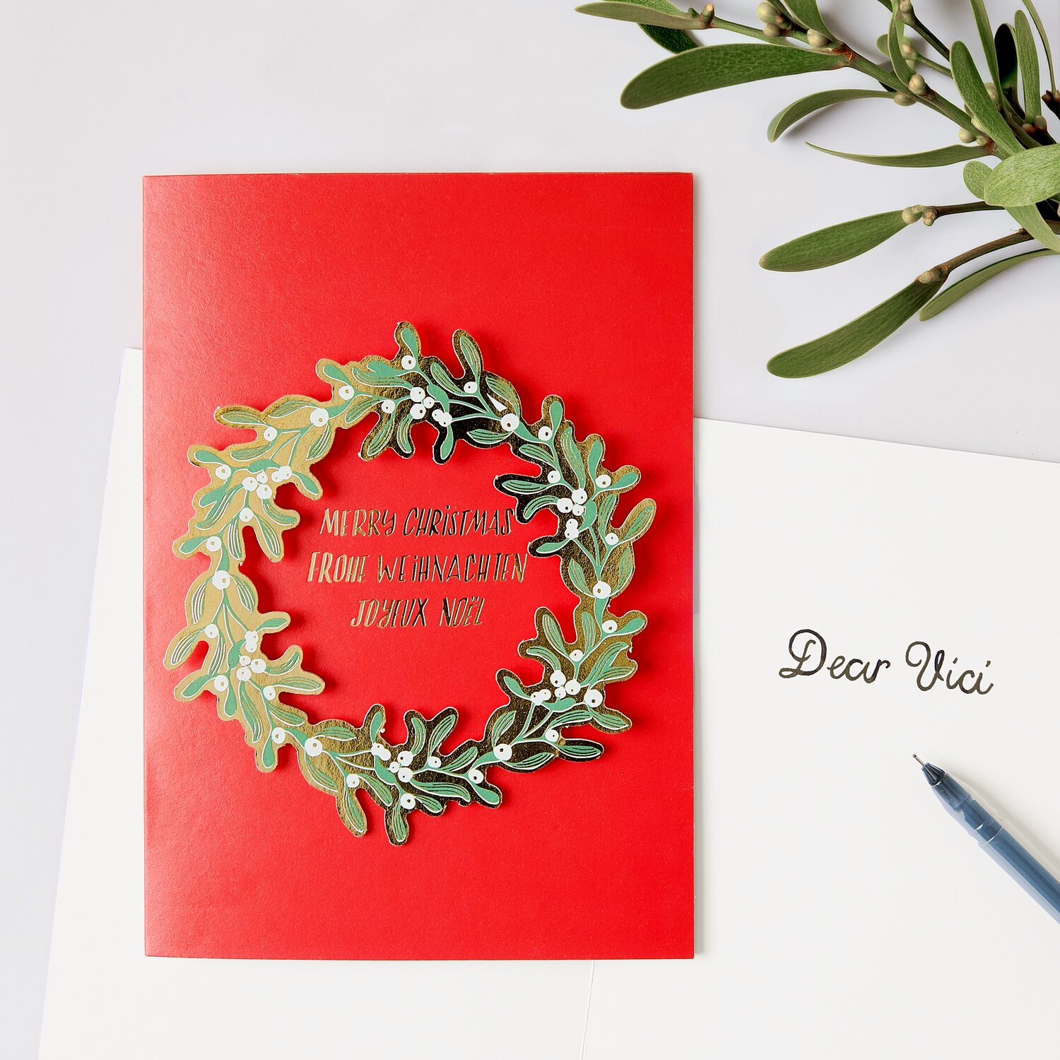  3D-Kartenset Advent Kranz Rot B6 von Rico Design