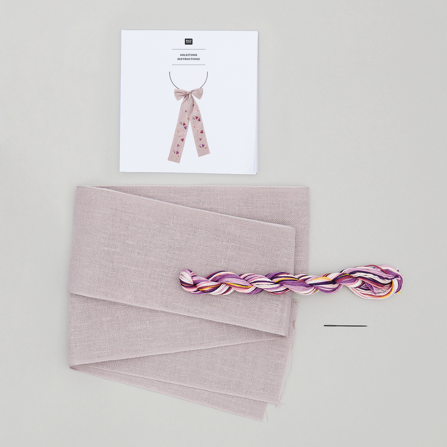 Stickpackung Schleife Stiefmütterchen Stickpackung Schleife Stiefmütterchen