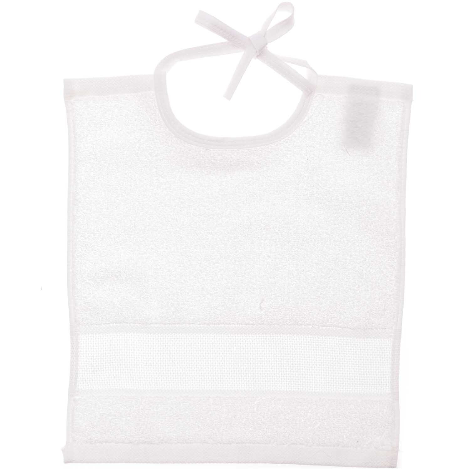 Lätzchen 30x34cm Farbe Weiß von Rico Design Lätzchen 30x34cm von Rico Design in schlichtem Design, ideal für Babys, mit praktischen Bändern.