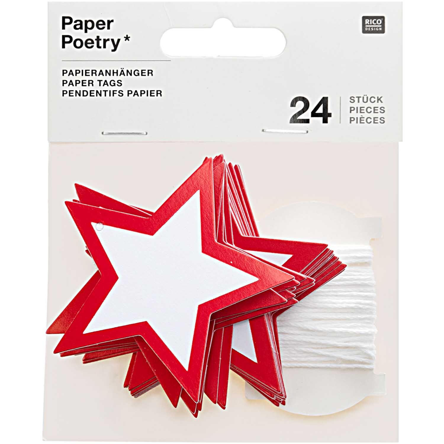 Paper Poetry Papieranhänger Stern mit Hot Foil 6,5x6,5cm 24 Stück Paper Poetry Papieranhänger Stern mit Hot Foil 6,5x6,5cm 24 Stück
