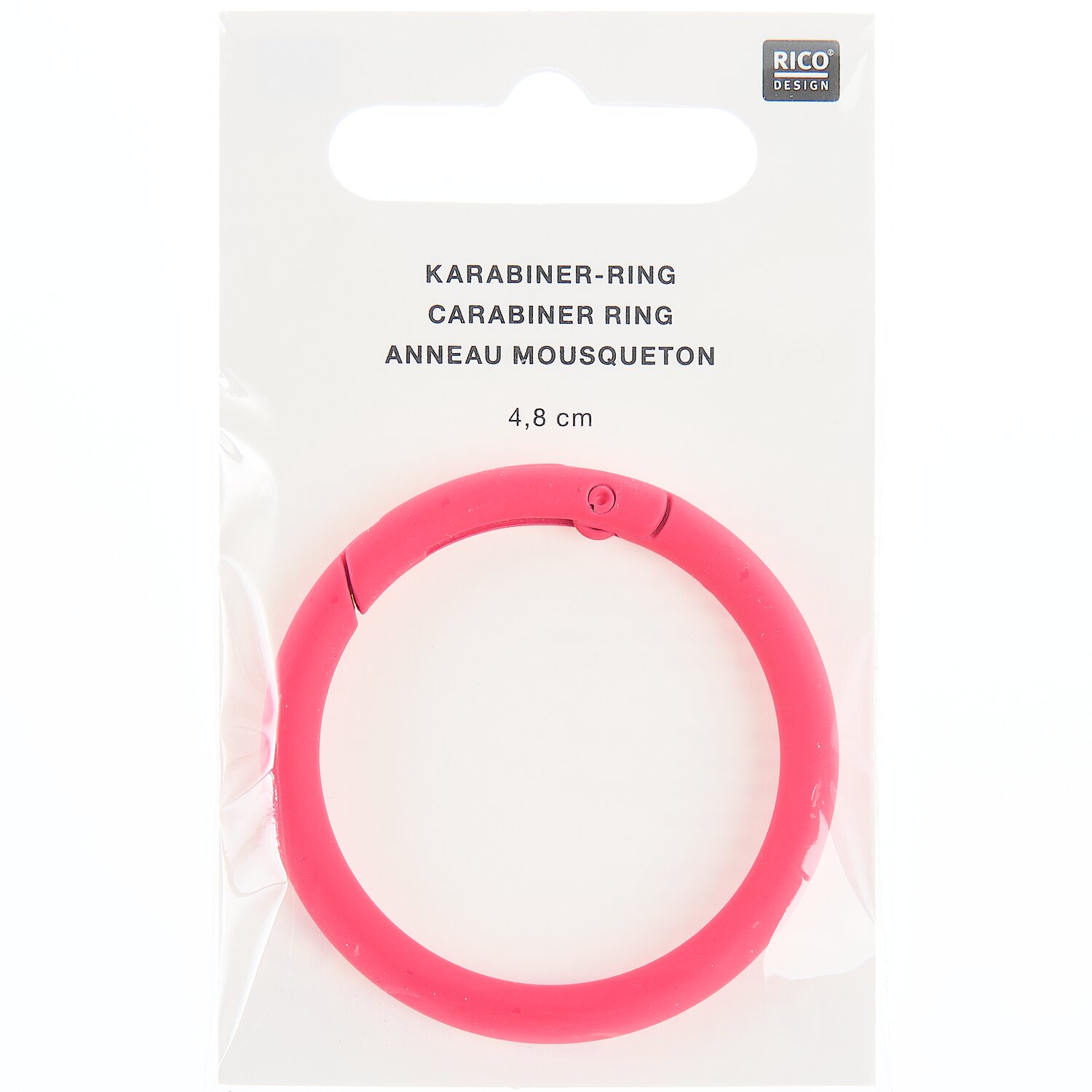 Karabiner-Ring Neon Pink Größe Ø4,8cm von Rico Design