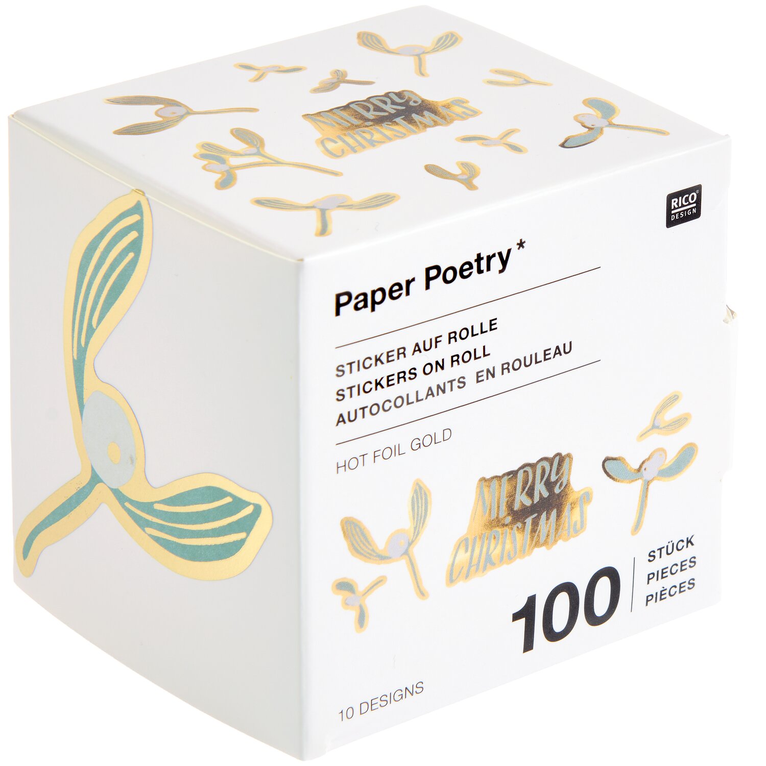 Paper Poetry Sticker auf Rolle Advent Mistelzweige 100 Stück von Rico Design