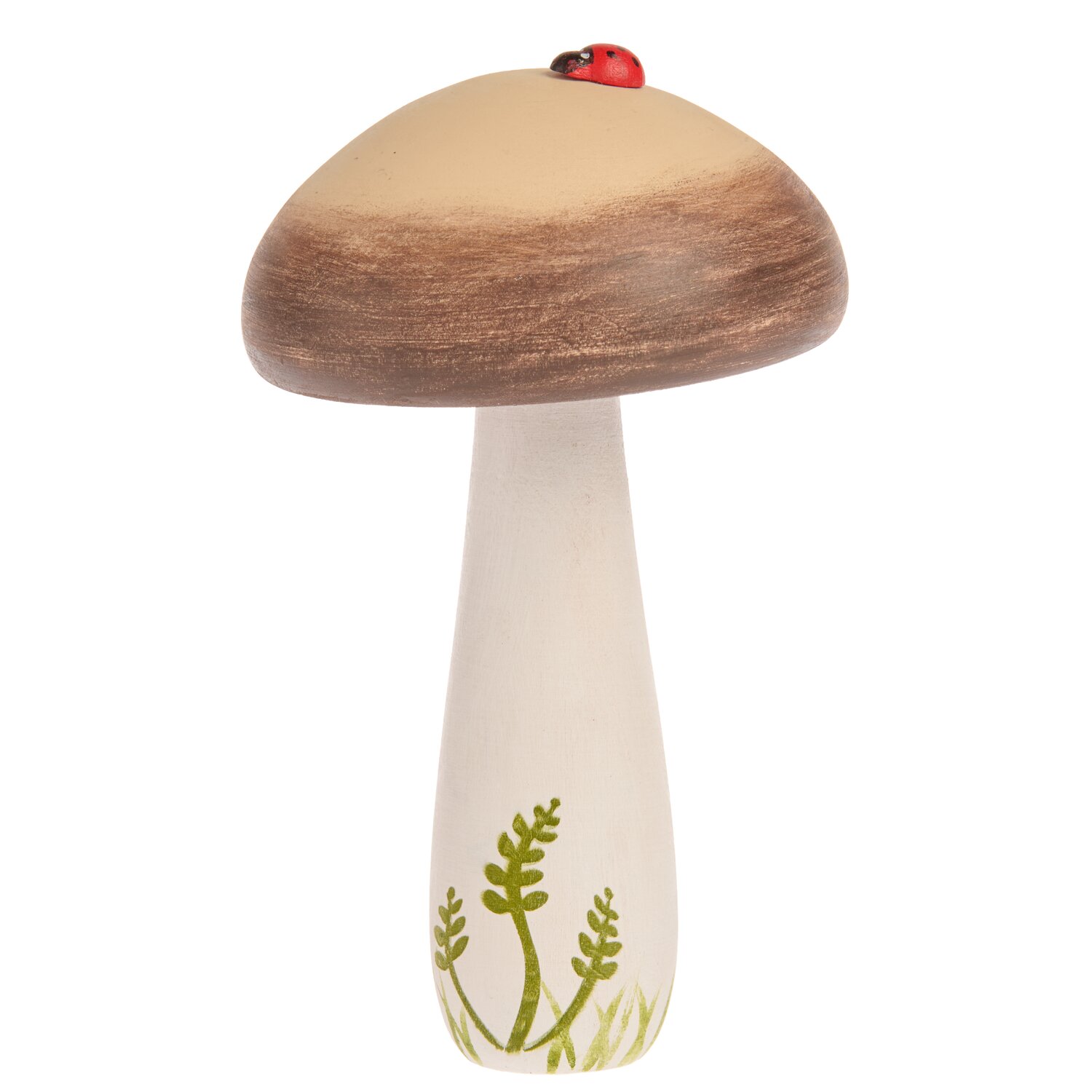 Holz Pilz Braun-Weiß 9,4x16x9,4cm von Rico Design