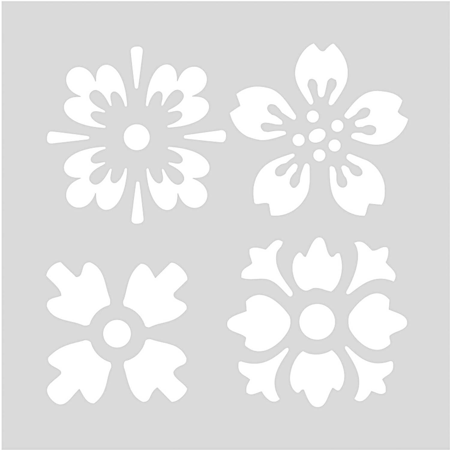 Schablone Blumen 7,5x7,5cm selbstklebend Schablone Blumen 7,5x7,5cm selbstklebend