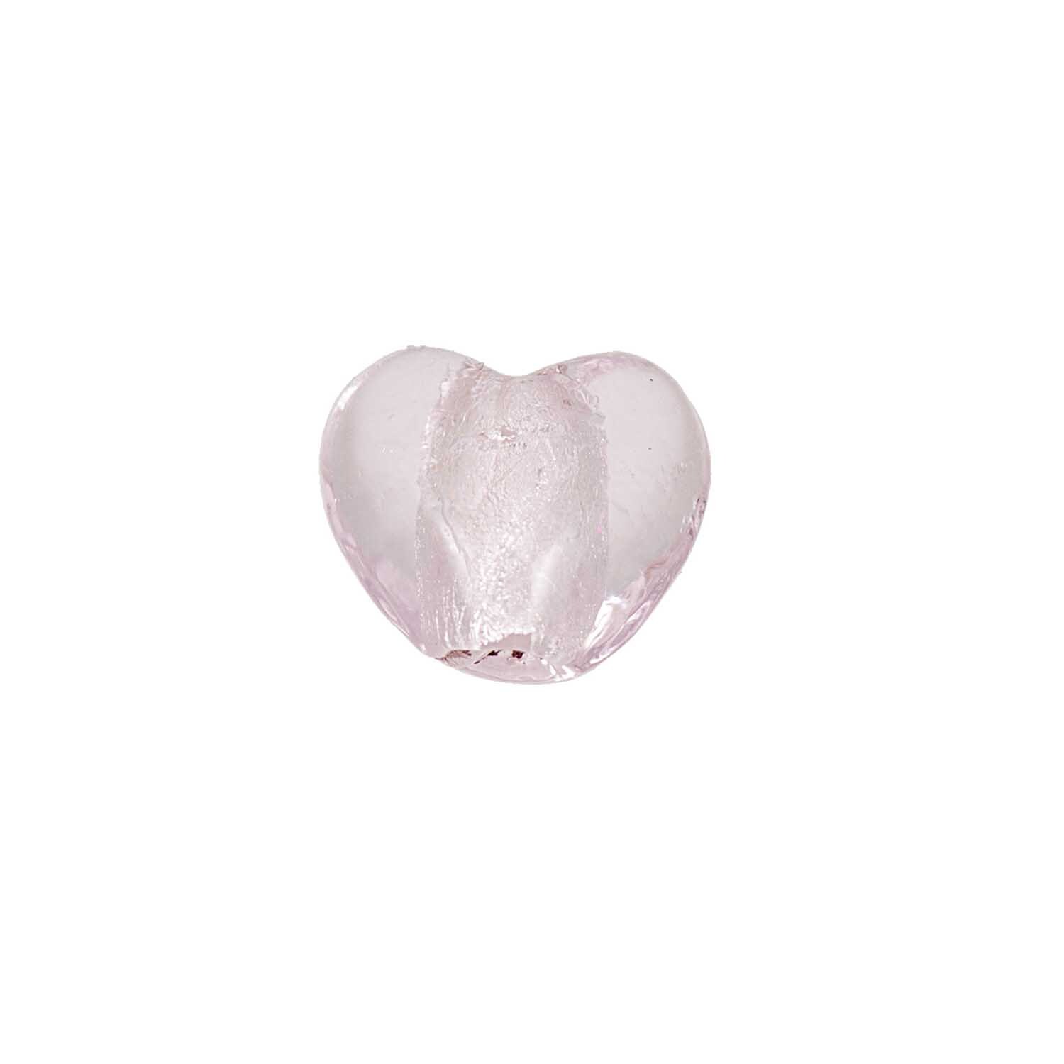Herz rosa 12x12mm Glas 4 Stück
