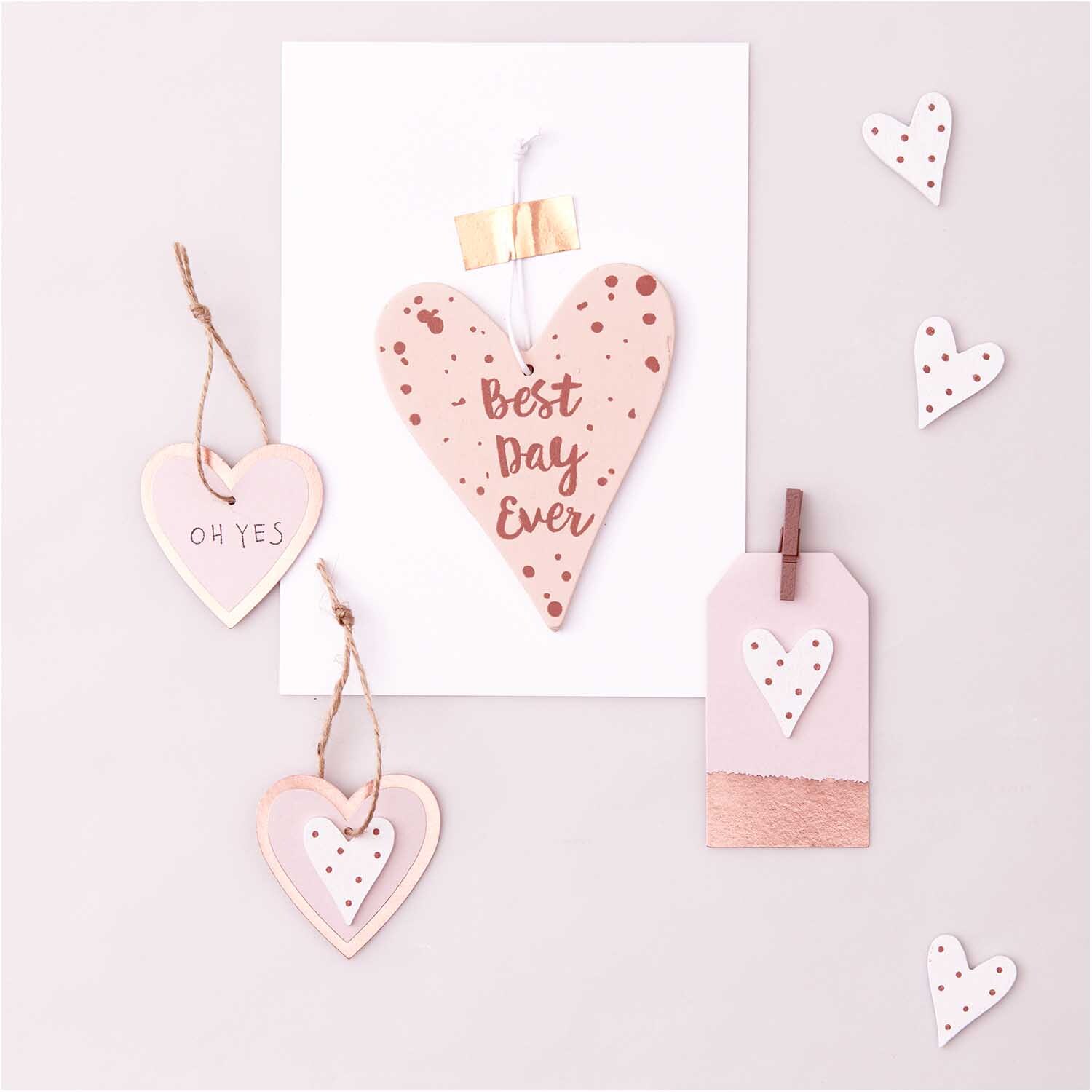 Holzhänger Herz mit Spruch puder-rosegold Holzhänger Herz mit Spruch puder-rosegold