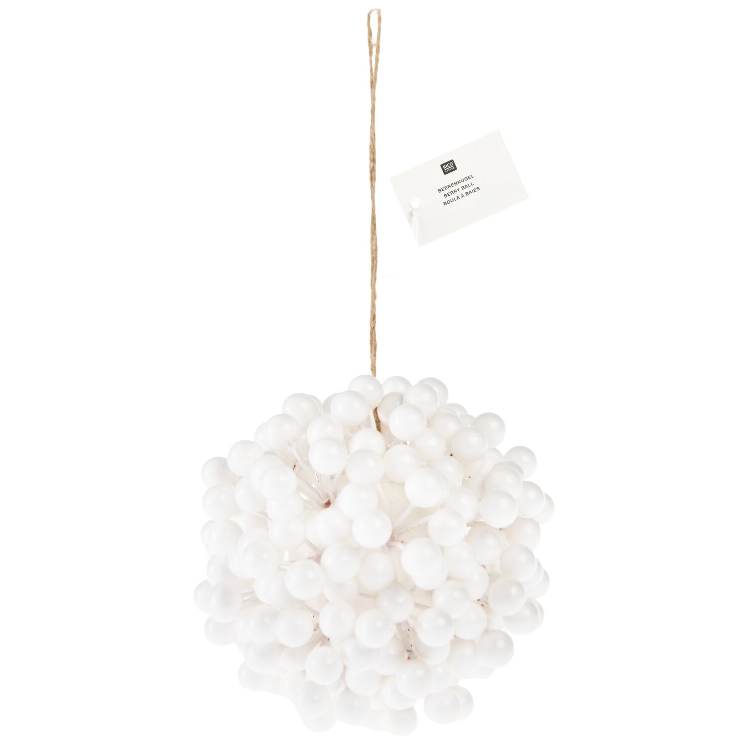 Beerenkugel 15,5cm Farbe Weiß von Rico Design