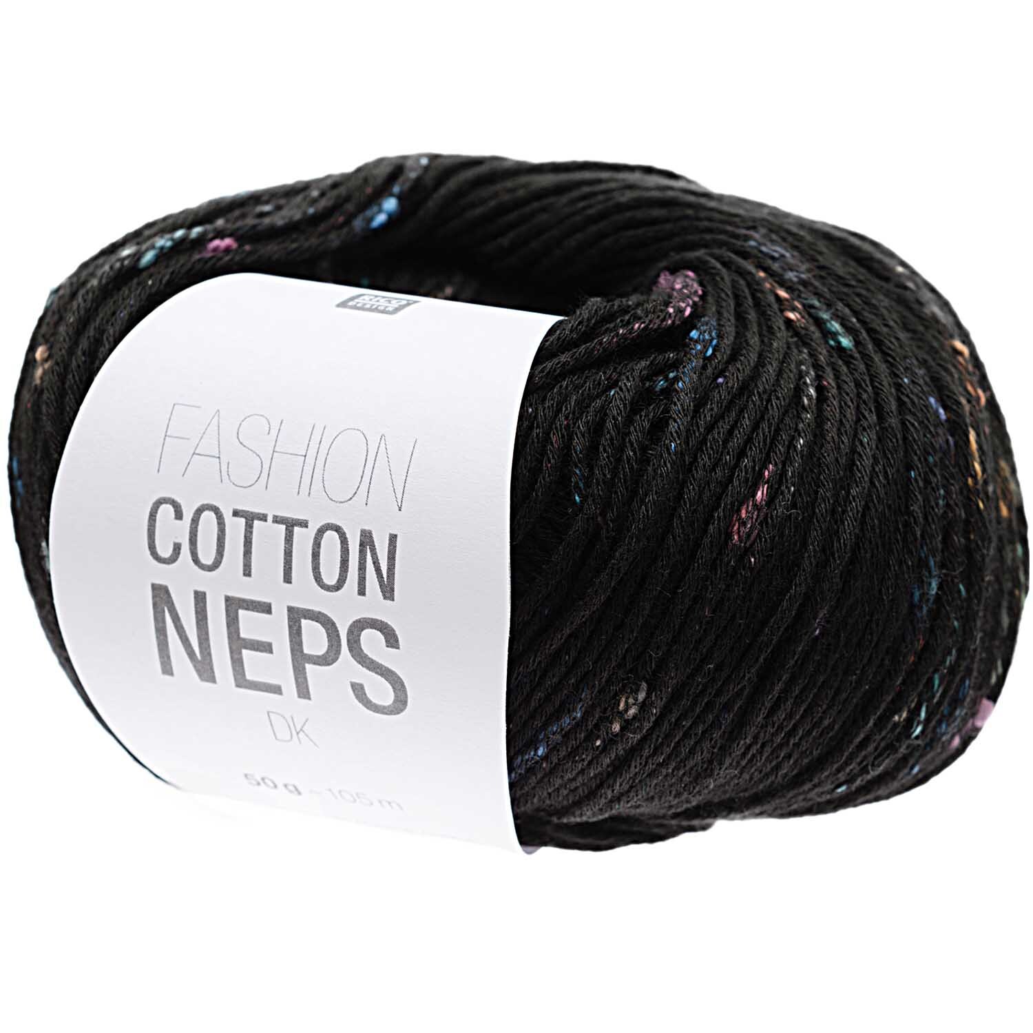 Fashion Cotton Neps dk 50g 105m Farbe Schwarz von Rico Design Fashion Cotton Neps dk: Schwarzes Garn von Rico Design, 50g, 105m, ideal für Strickprojekte.