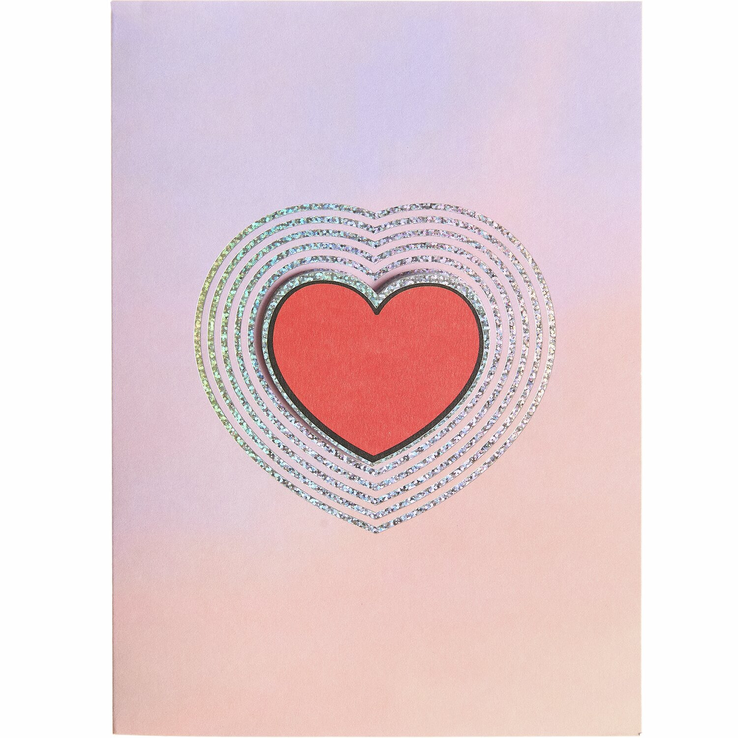 Paper Poetry 3D-Kartenset Chingu mit Herzmotiv auf pastellfarbenem Hintergrund, ideal für kreative Grußkarten.