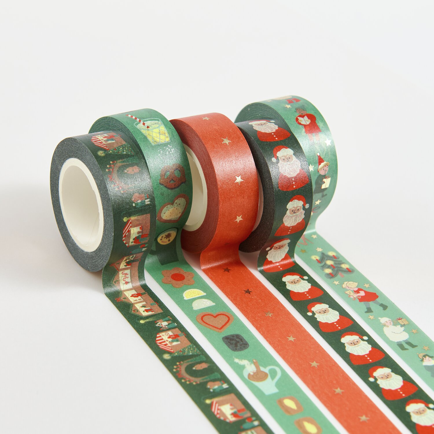 Paper Poetry Tape Set Weihnachtsmarkt Classic 5-teilig von Rico Design Paper Poetry Tape Set Weihnachtsmarkt Classic, 5-teilig, mit weihnachtlichen Motiven in Grün und Rot. Ideal für festliche Dekorationen.