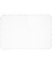 Platzsets eckig Weiß 2 Stück, 50x35cm, mit welligem Rand, ideal für elegante Tischdekoration.