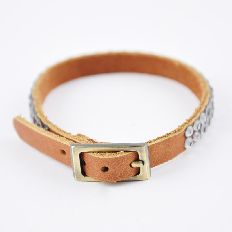 Strassarmband braun-grau 2reihig von Rico Design