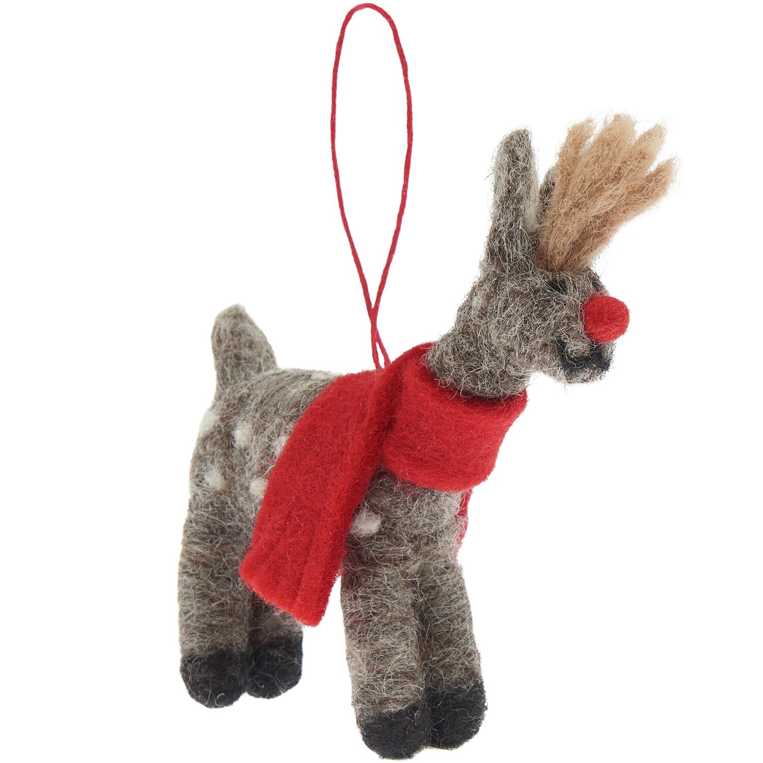 Aufhänger Filz-Hirsch mit Schal 12x8x2,5cm Farbe Braun von Rico Design